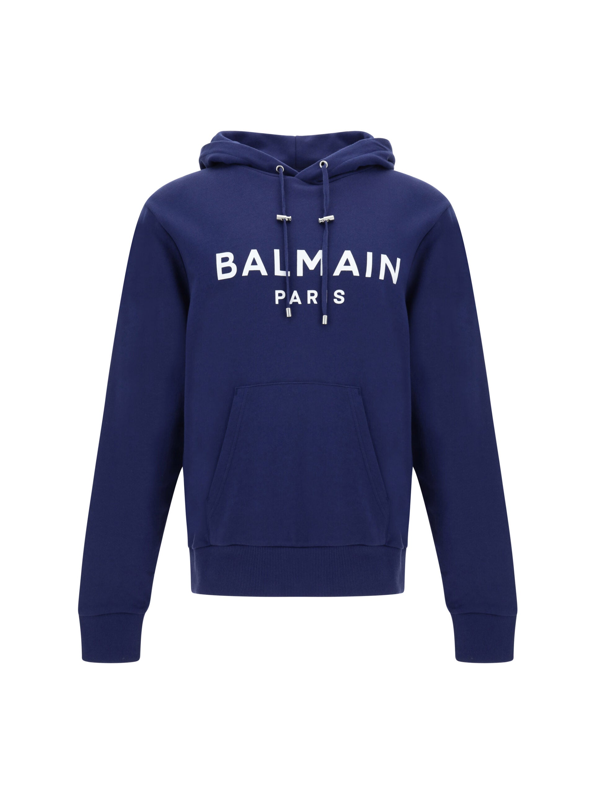 Balmain Sweat à capuche élégant monogramme bleu marine