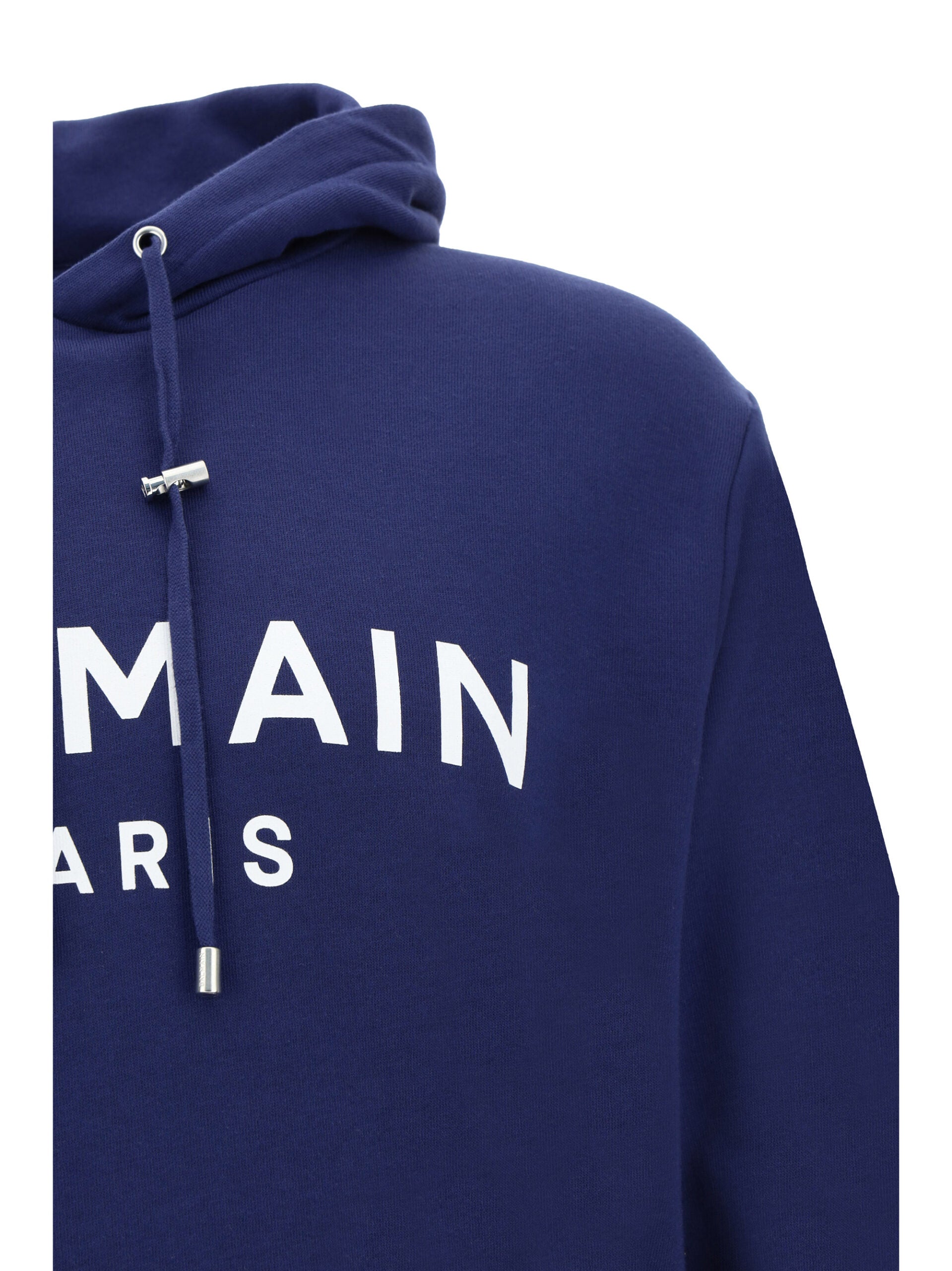 Balmain Sweat à capuche élégant monogramme bleu marine