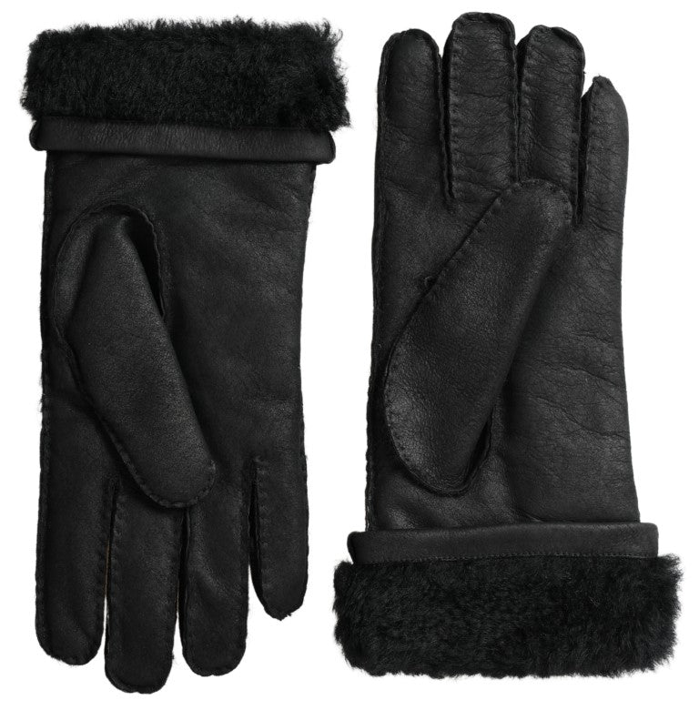 Dolce &amp; Gabbana Gants d'hiver élégants en cuir noir