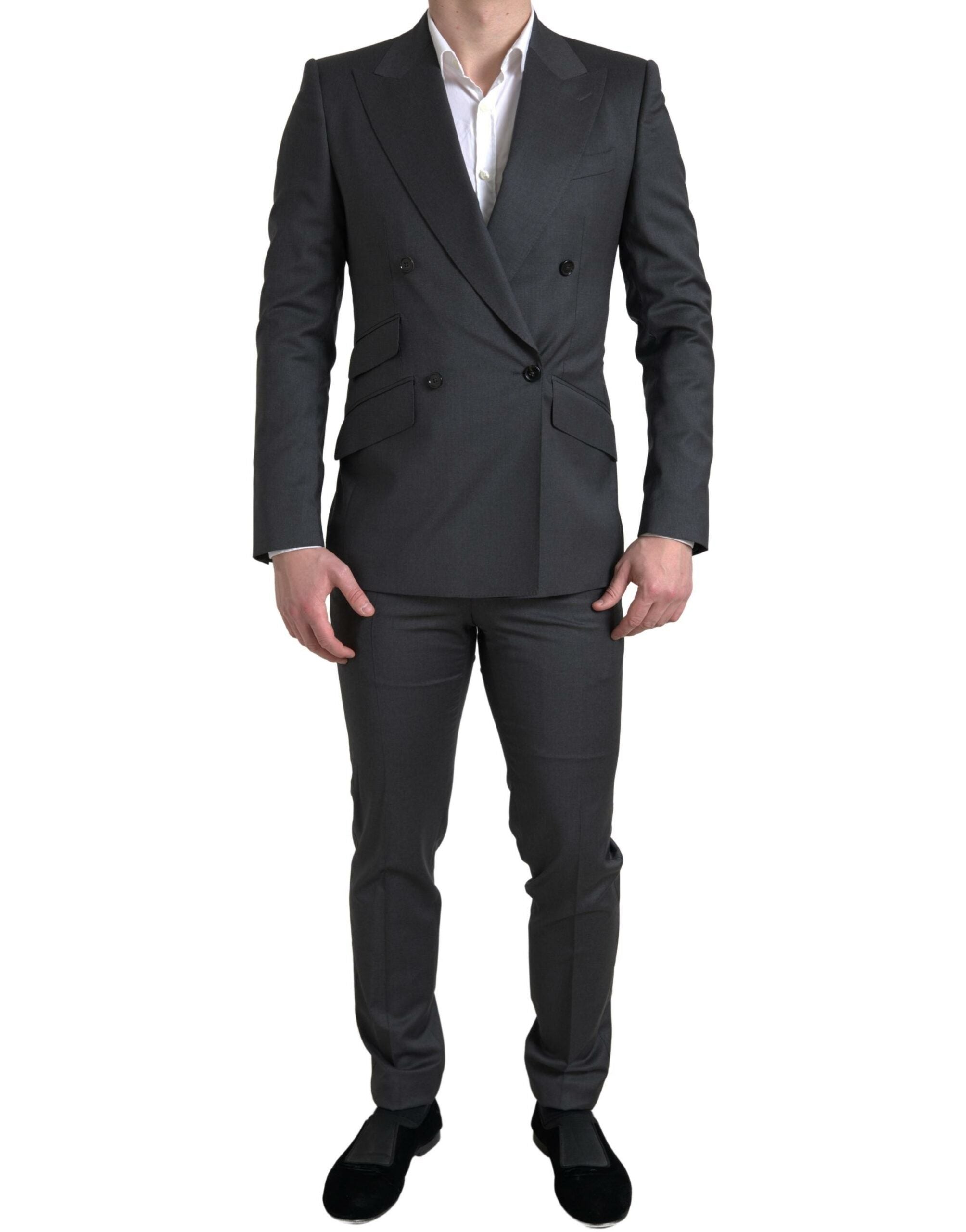 Dolce &amp; Gabbana Costume croisé gris élégant coupe slim