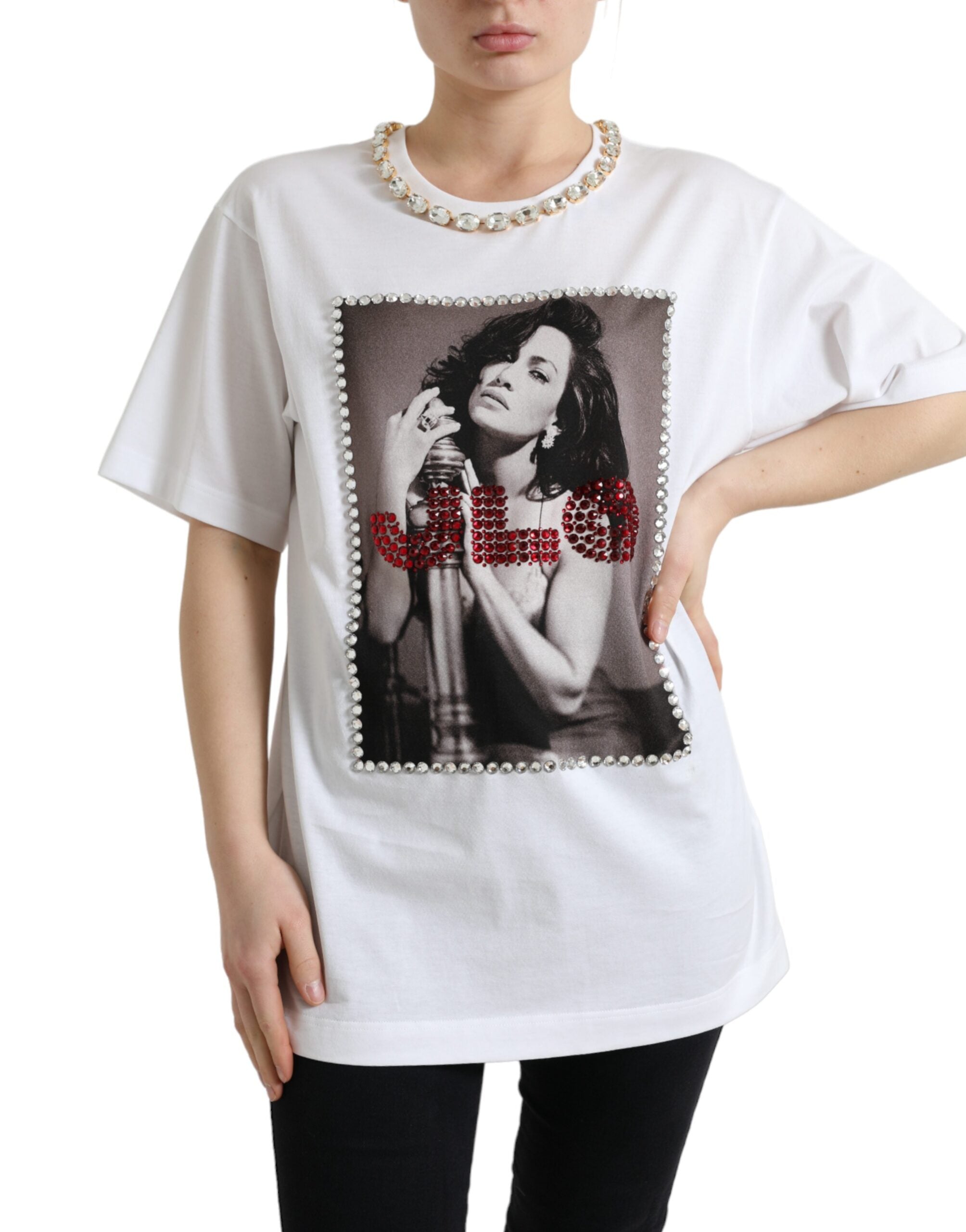 Dolce &amp; Gabbana J.Lo Portrait Crystal Tee – Édition Limitée