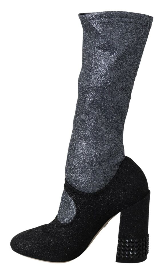 Dolce & Gabbana Glamorous Crystal-Embellished Booties