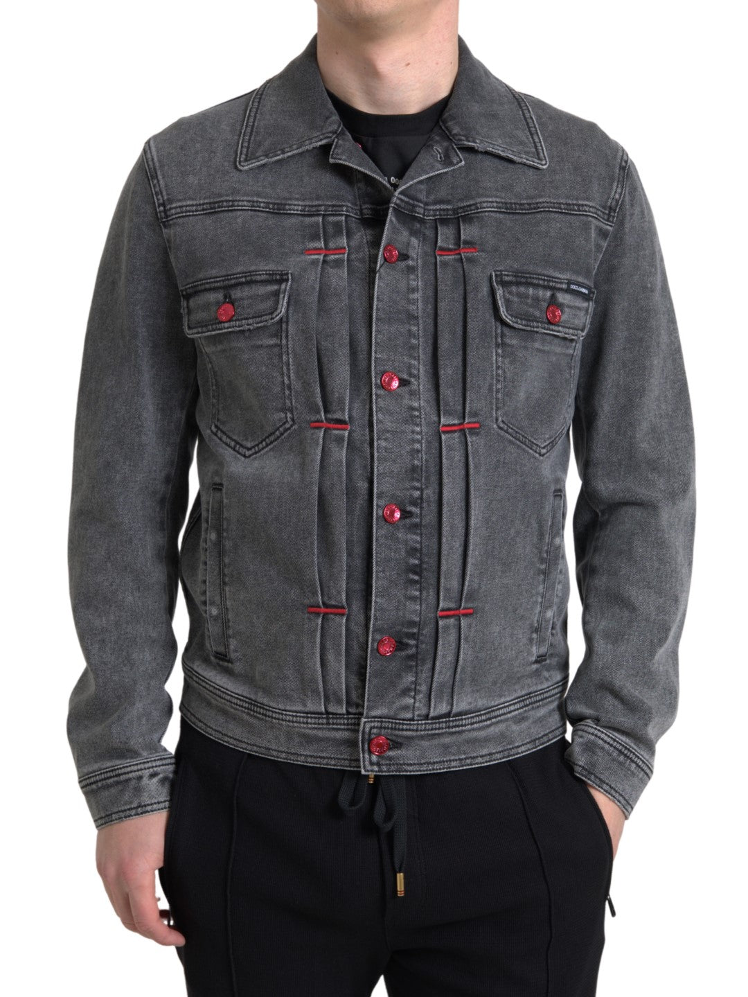 Dolce &amp; Gabbana Veste en jean stretch gris élégante