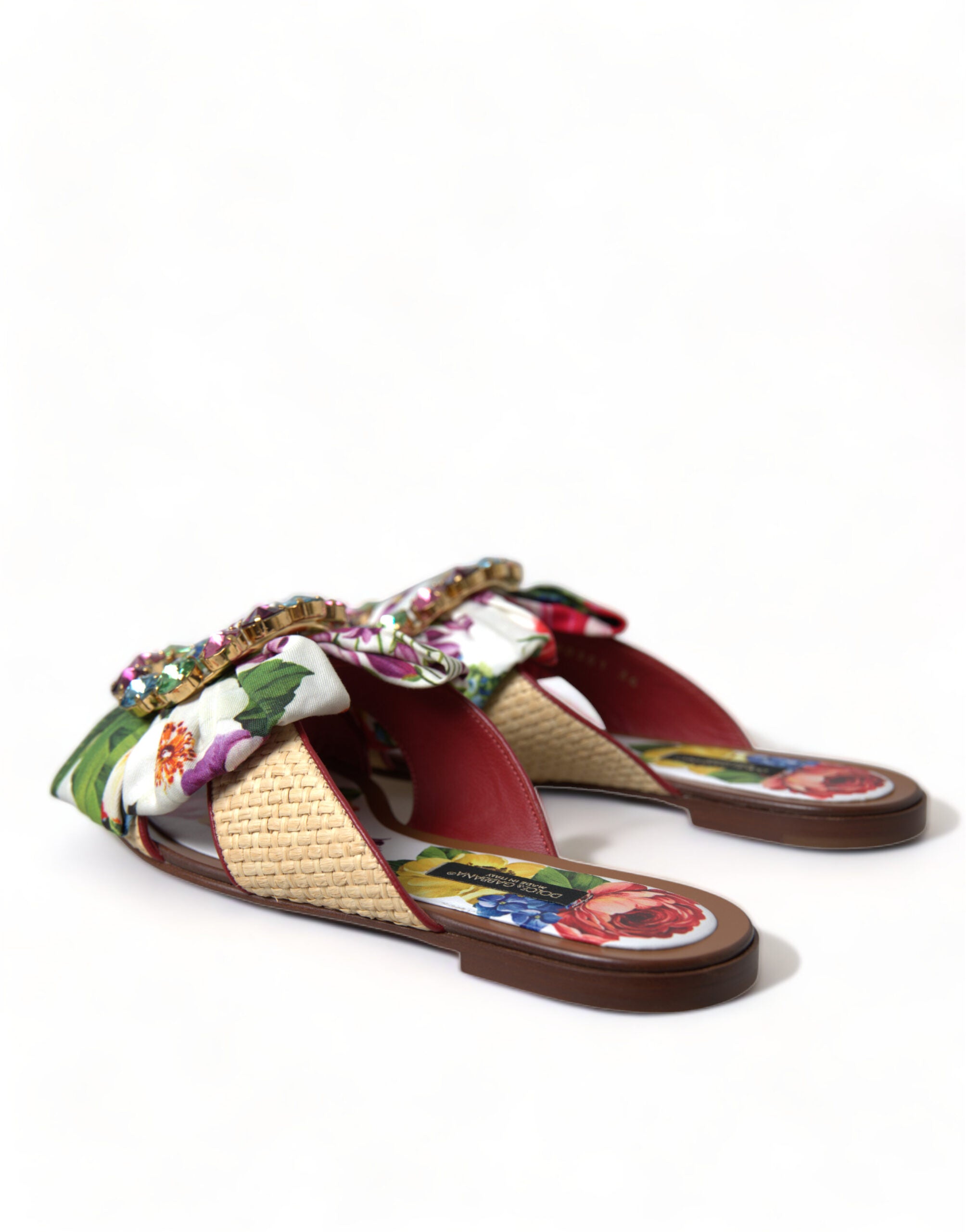 Dolce & Gabbana Exquisite Floral Print Flat Sandals