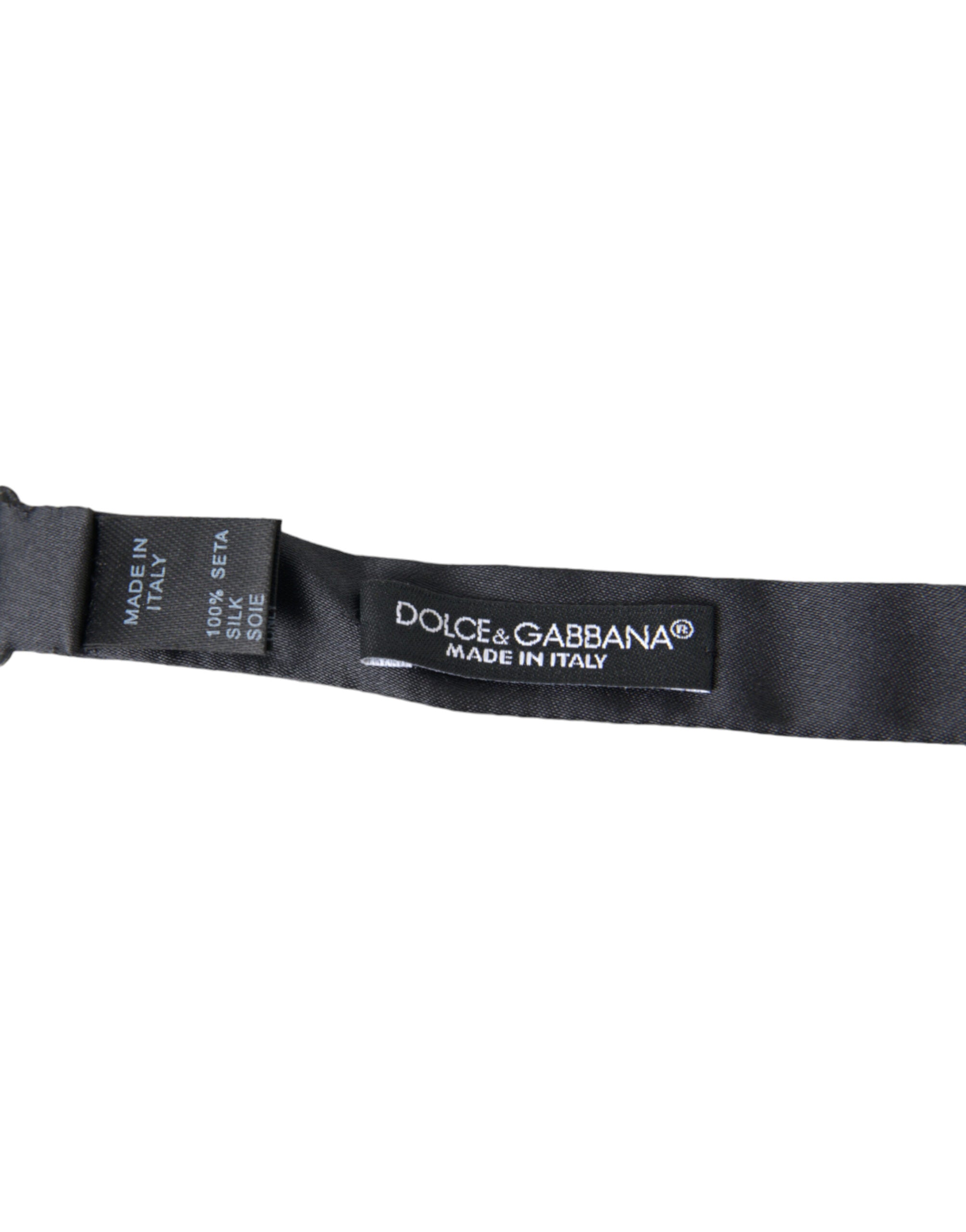 Dolce &amp; Gabbana Élégant nœud papillon en soie gris anthracite