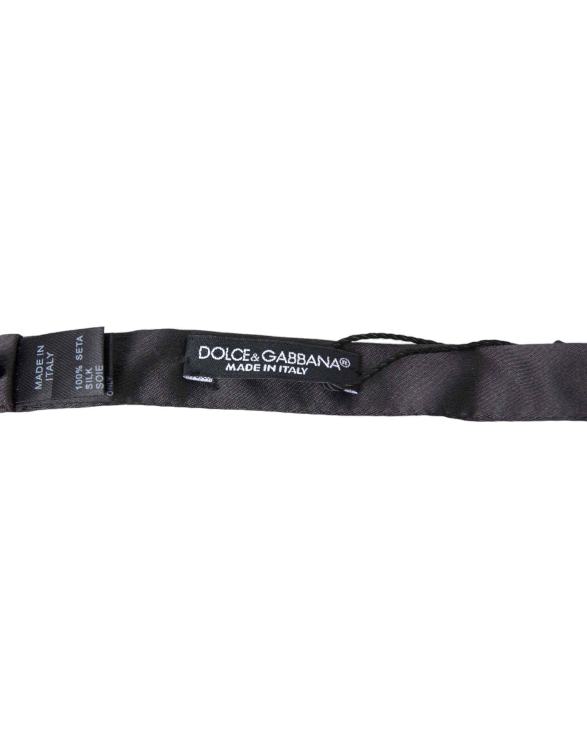 Dolce &amp; Gabbana Nœud papillon élégant en soie anthracite