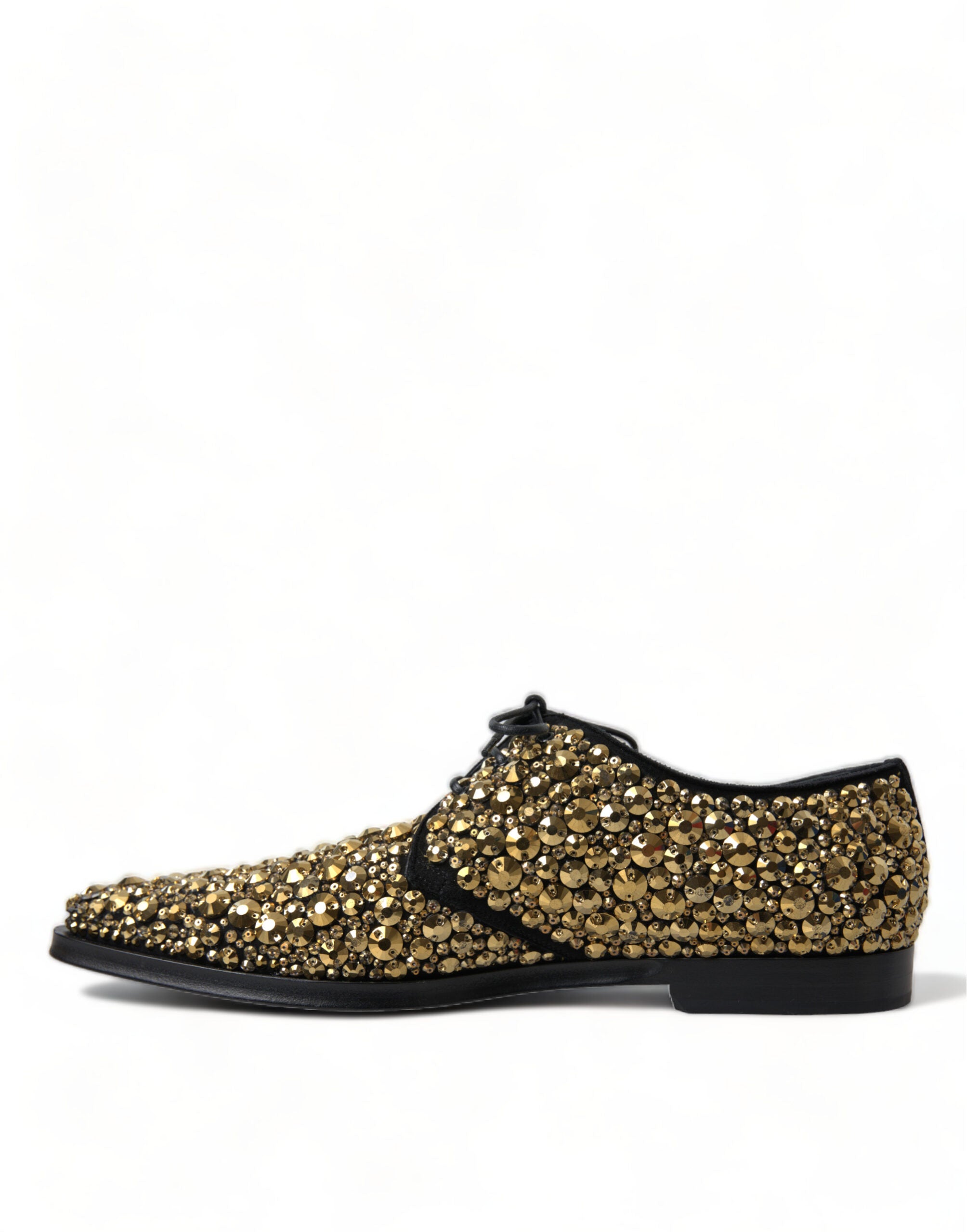 Dolce &amp; Gabbana Élégantes chaussures derby en daim noir doré