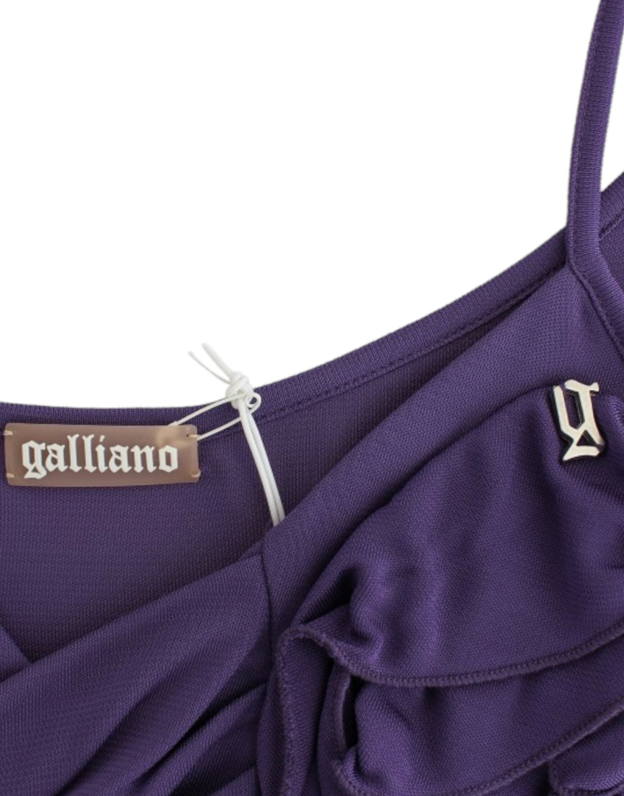 John Galliano Robe de cocktail élégante en jersey violet