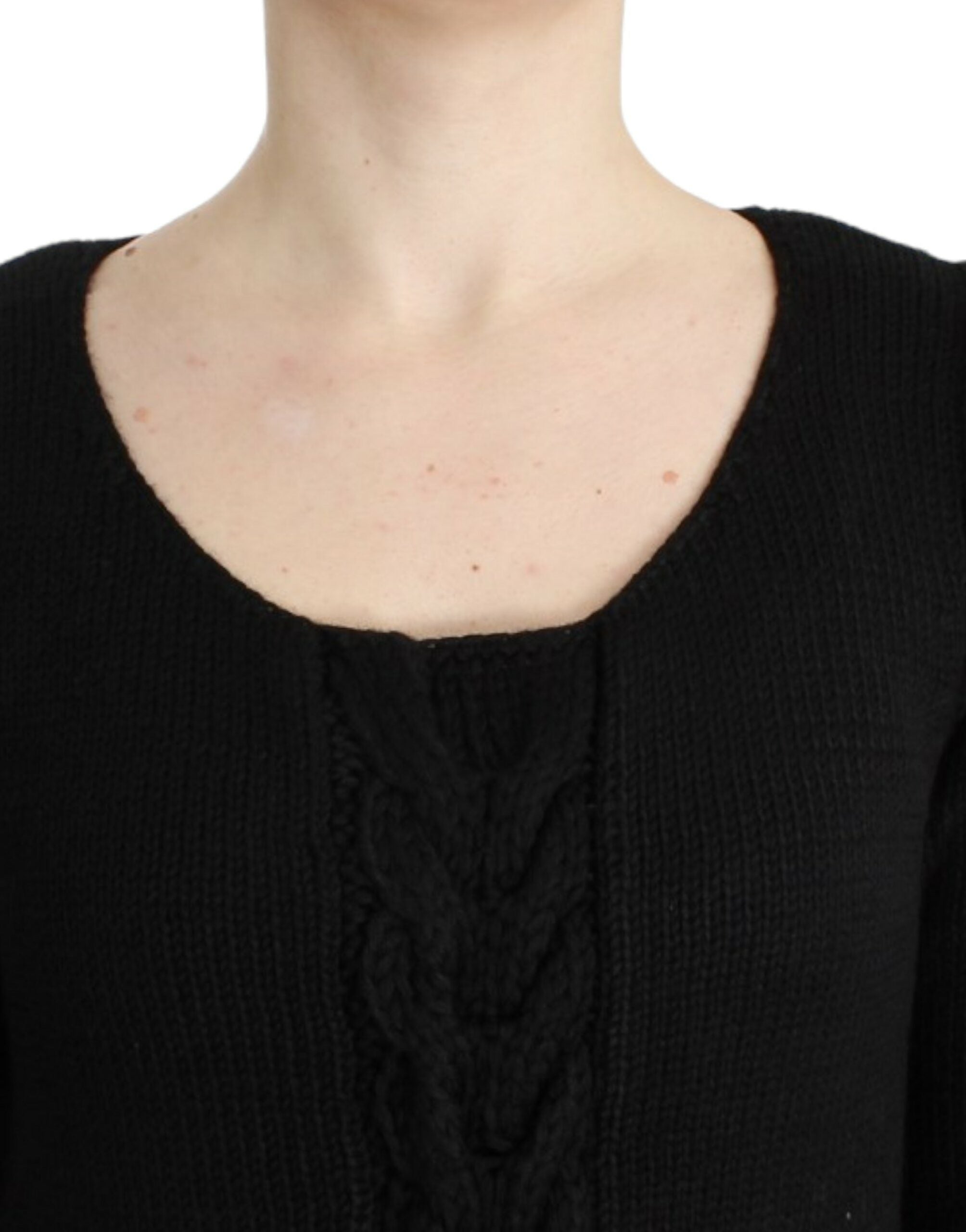 Cavalli - Pull ras du cou en tricot noir séduisant