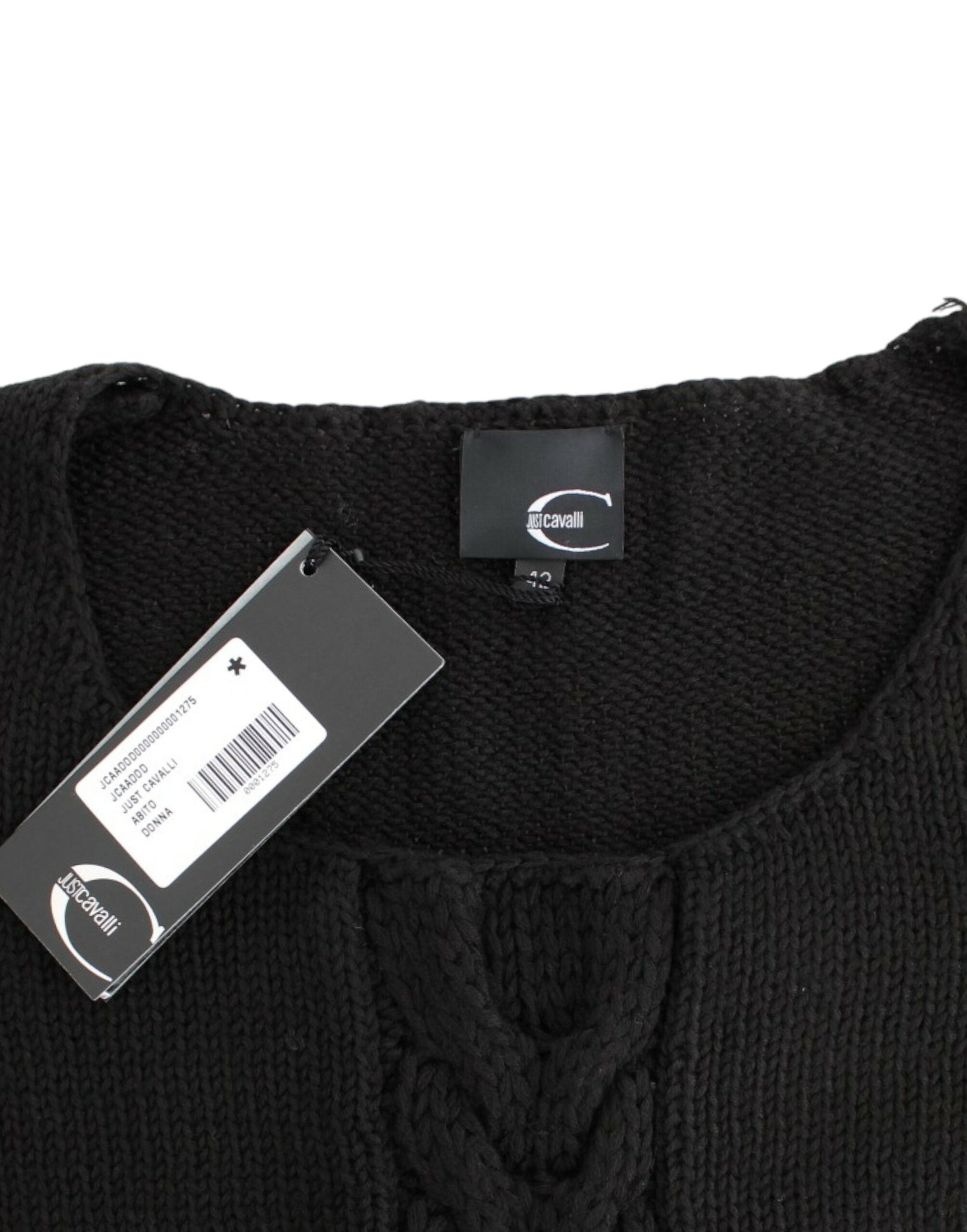 Cavalli - Pull ras du cou en tricot noir séduisant