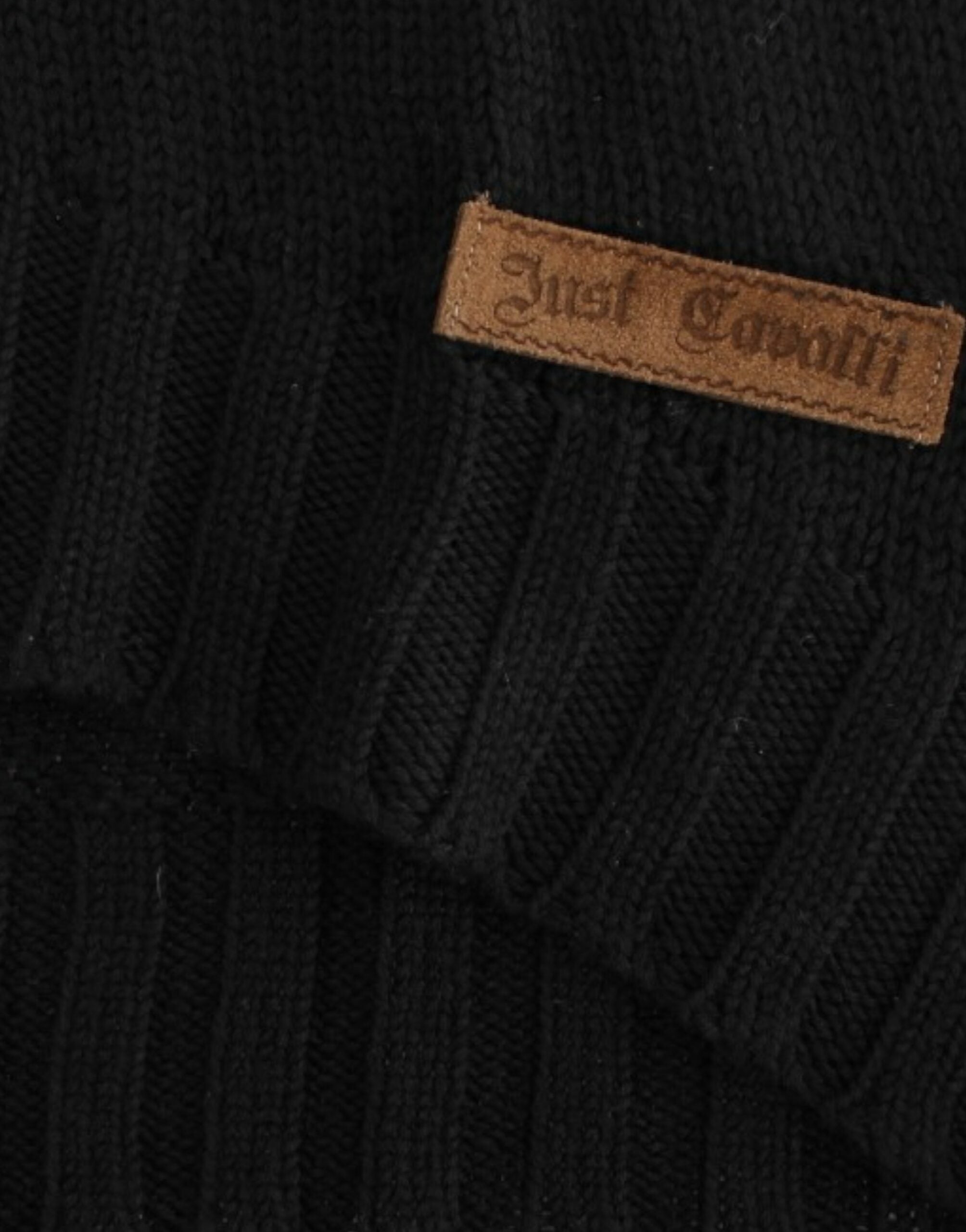 Cavalli - Pull ras du cou en tricot noir séduisant