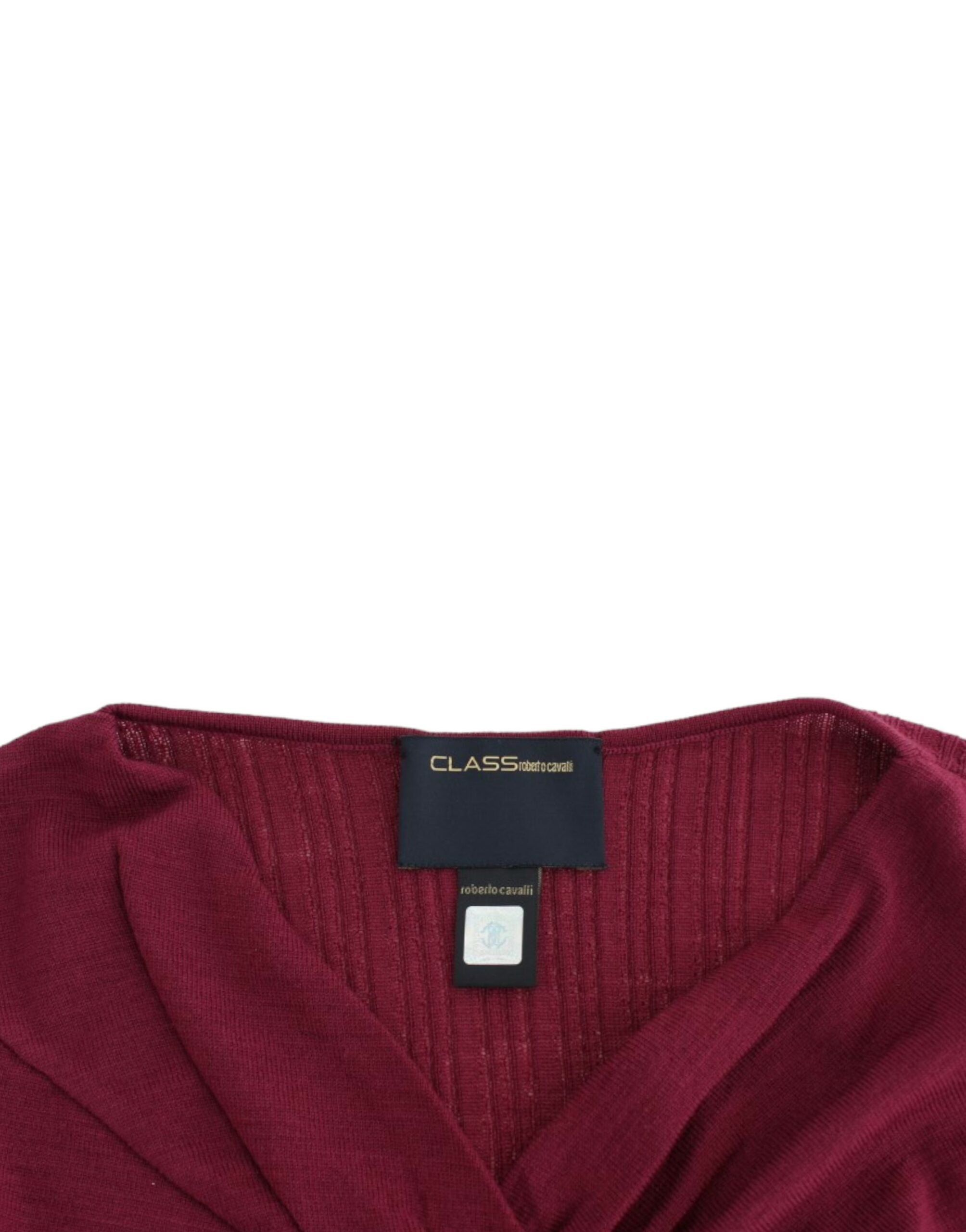 Cavalli élégant pull en laine violet avec trou de serrure