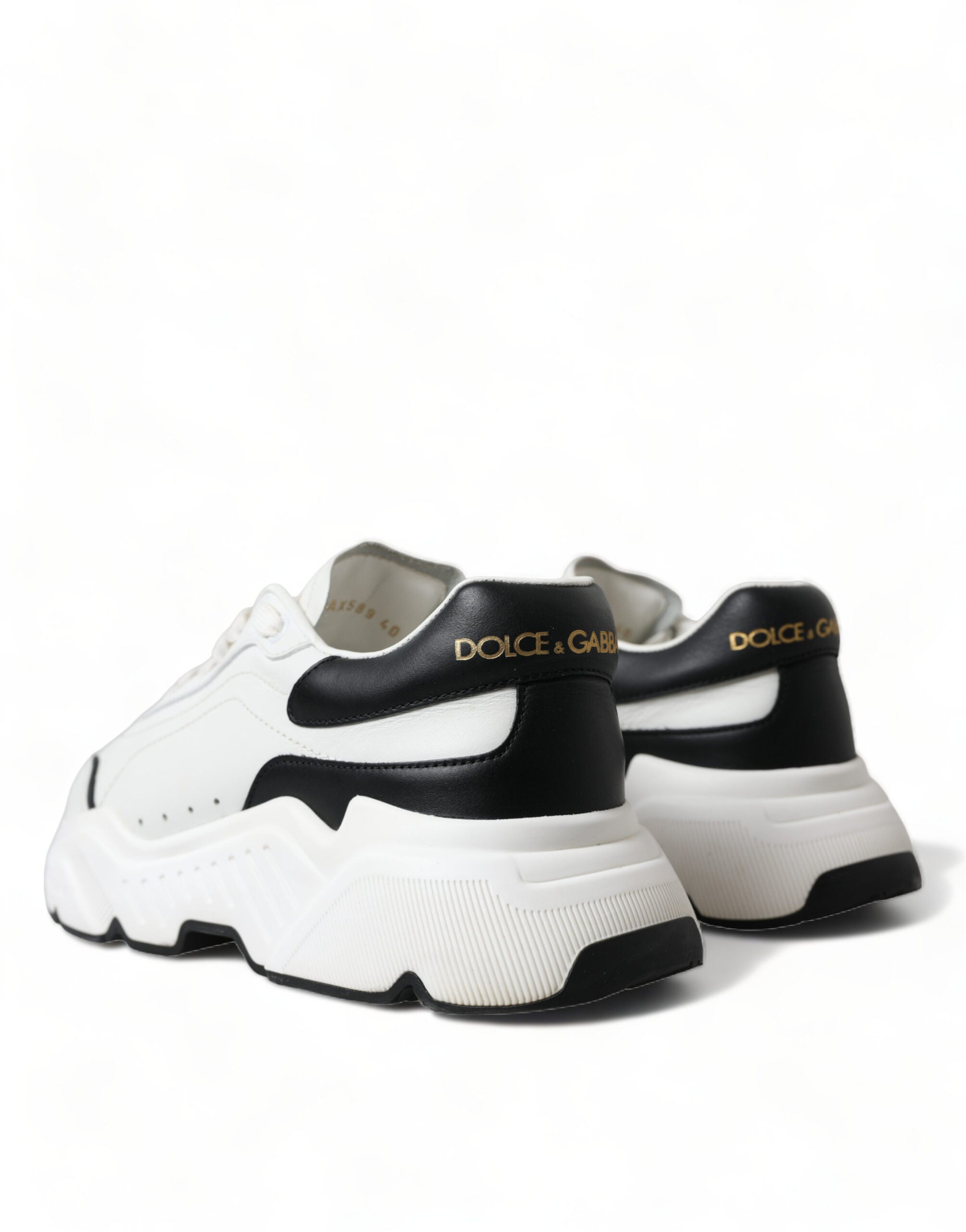 Dolce &amp; Gabbana Chic Baskets en cuir Daymaster noires et blanches