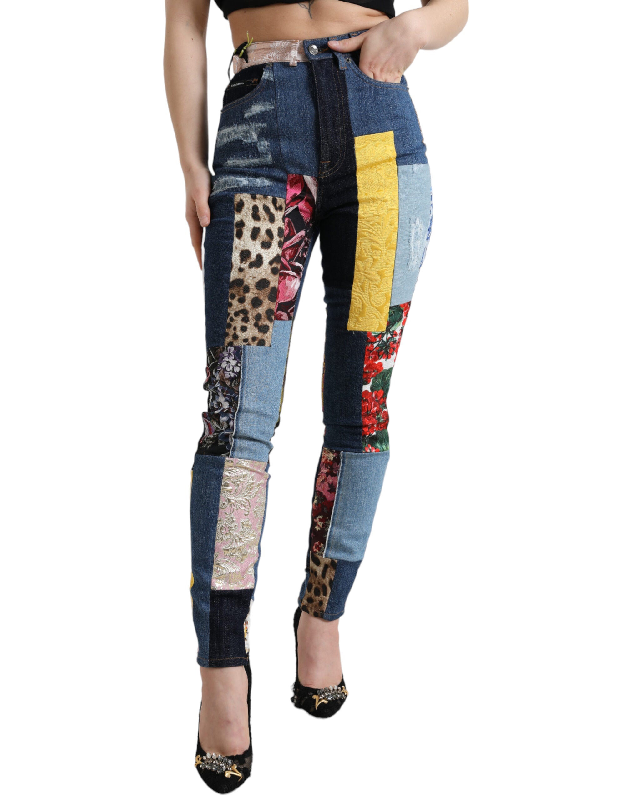 Dolce & Gabbana Jean skinny GRACE patchwork multicolore