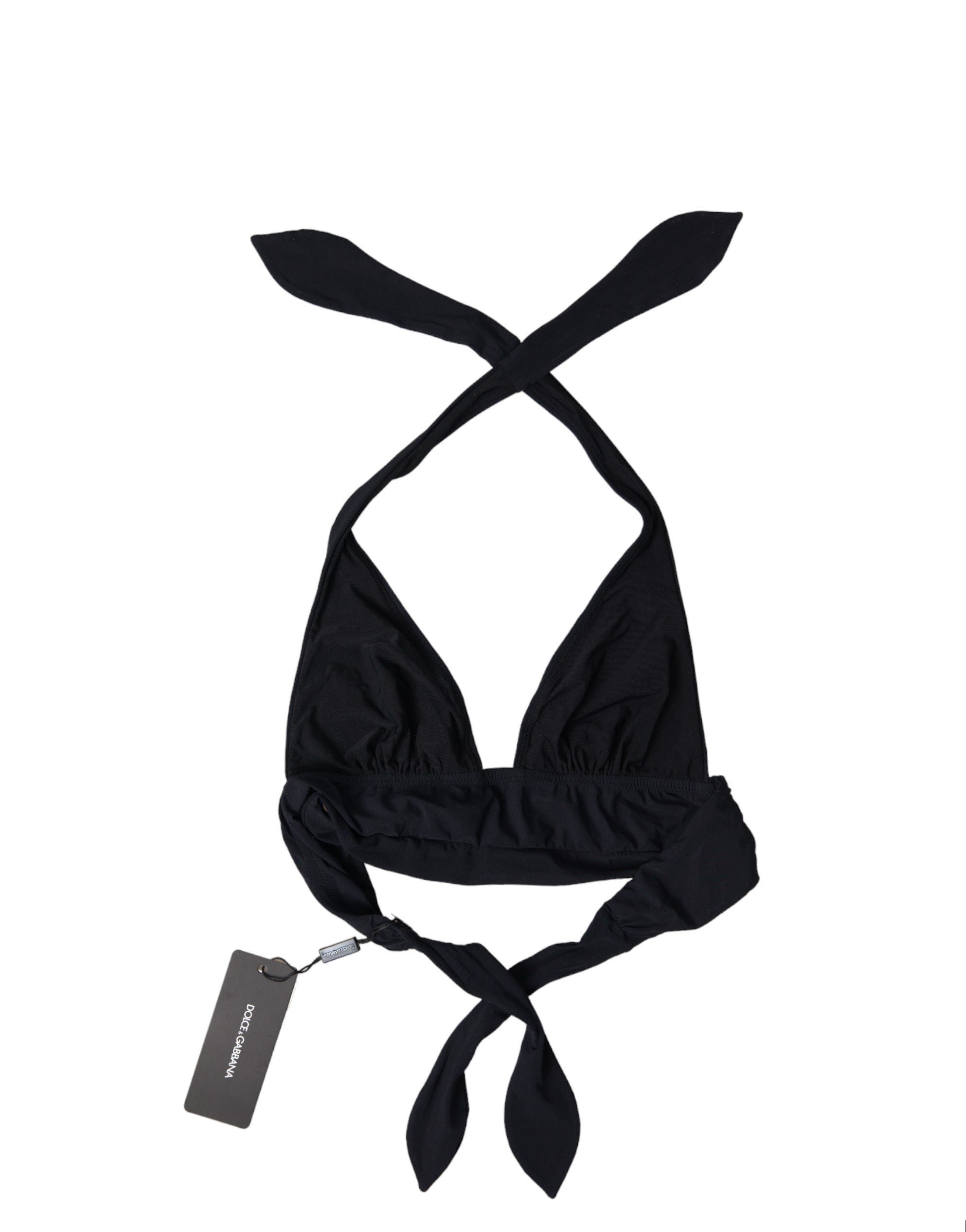 Dolce & Gabbana Bikini haut à licou en nylon extensible noir