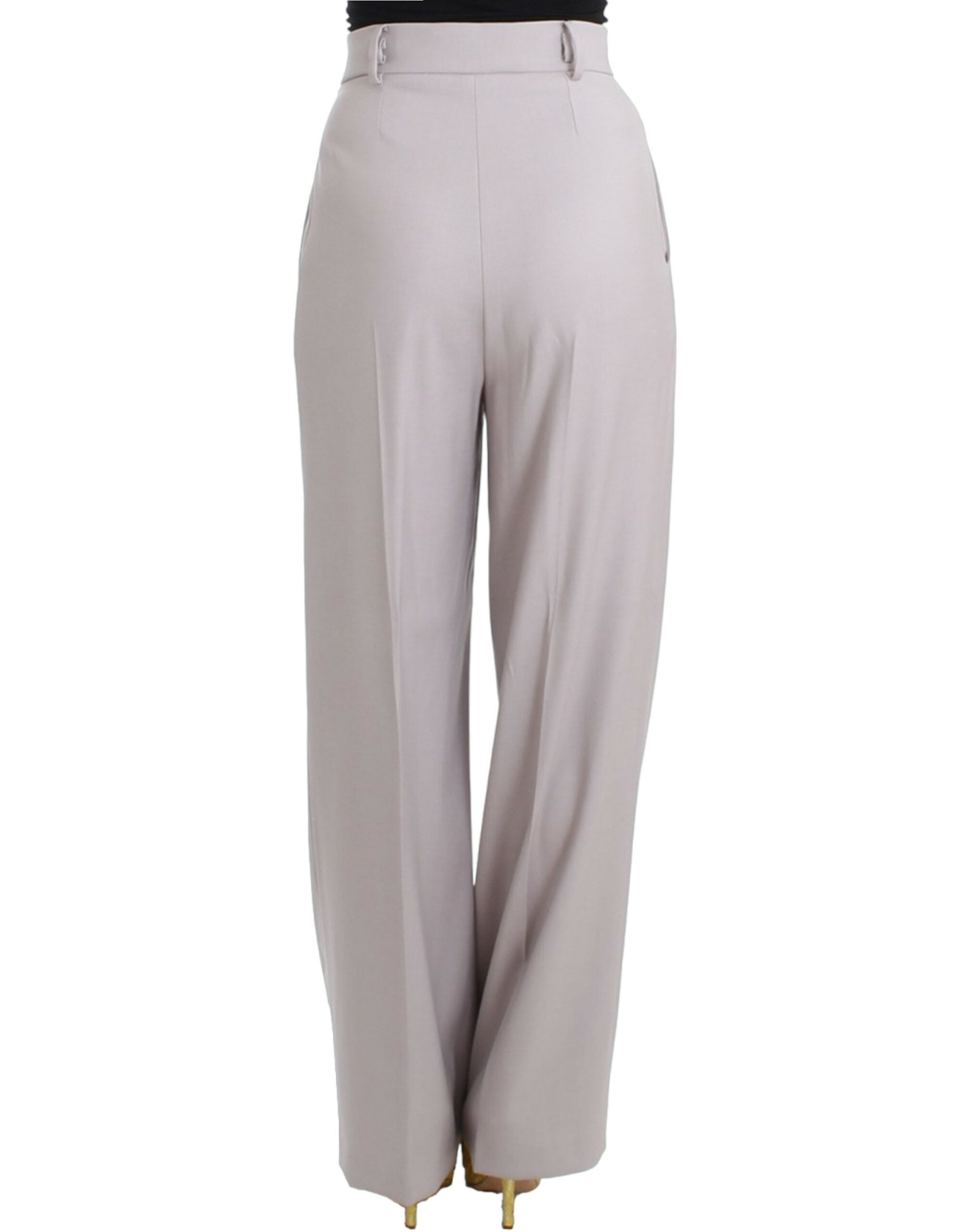 Pantalon gris taille haute sophistiqué Cavalli