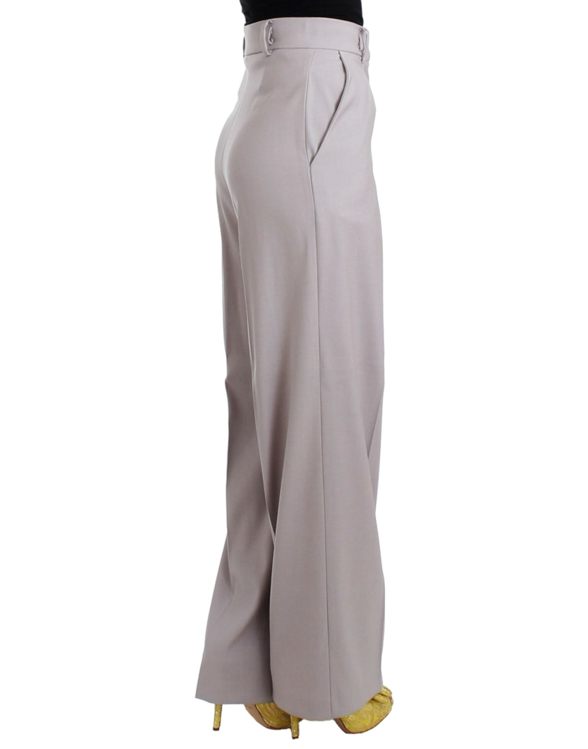 Pantalon gris taille haute sophistiqué Cavalli