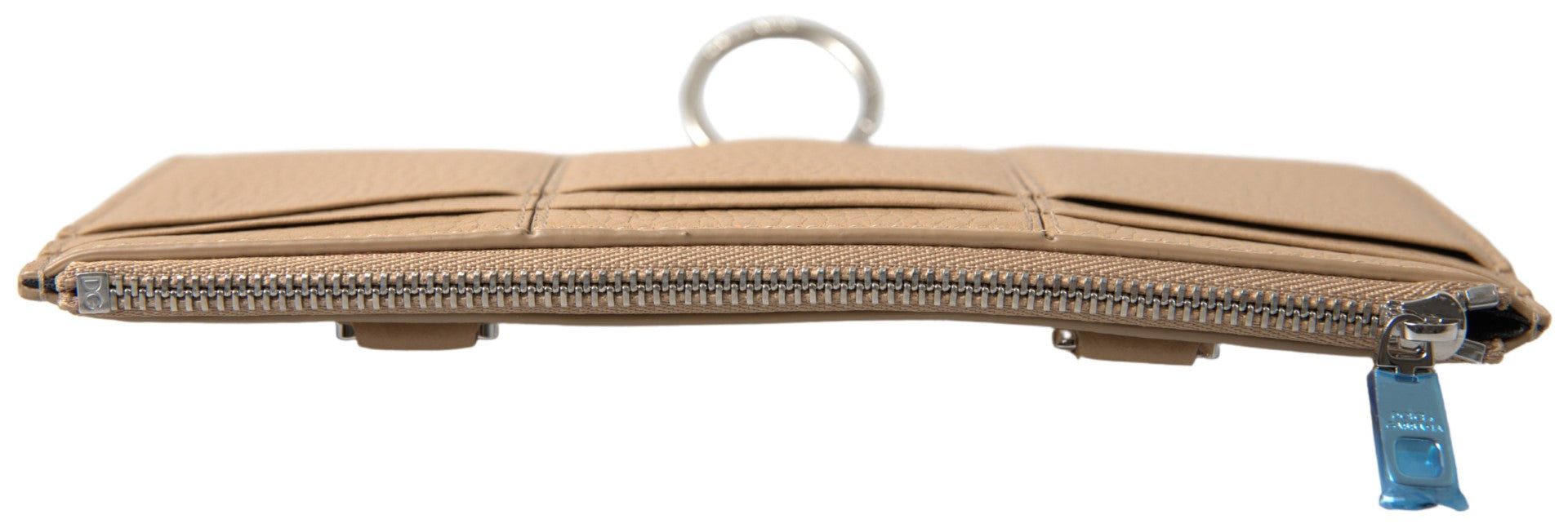 Dolce &amp; Gabbana Portefeuille élégant en cuir beige avec sangle amovible