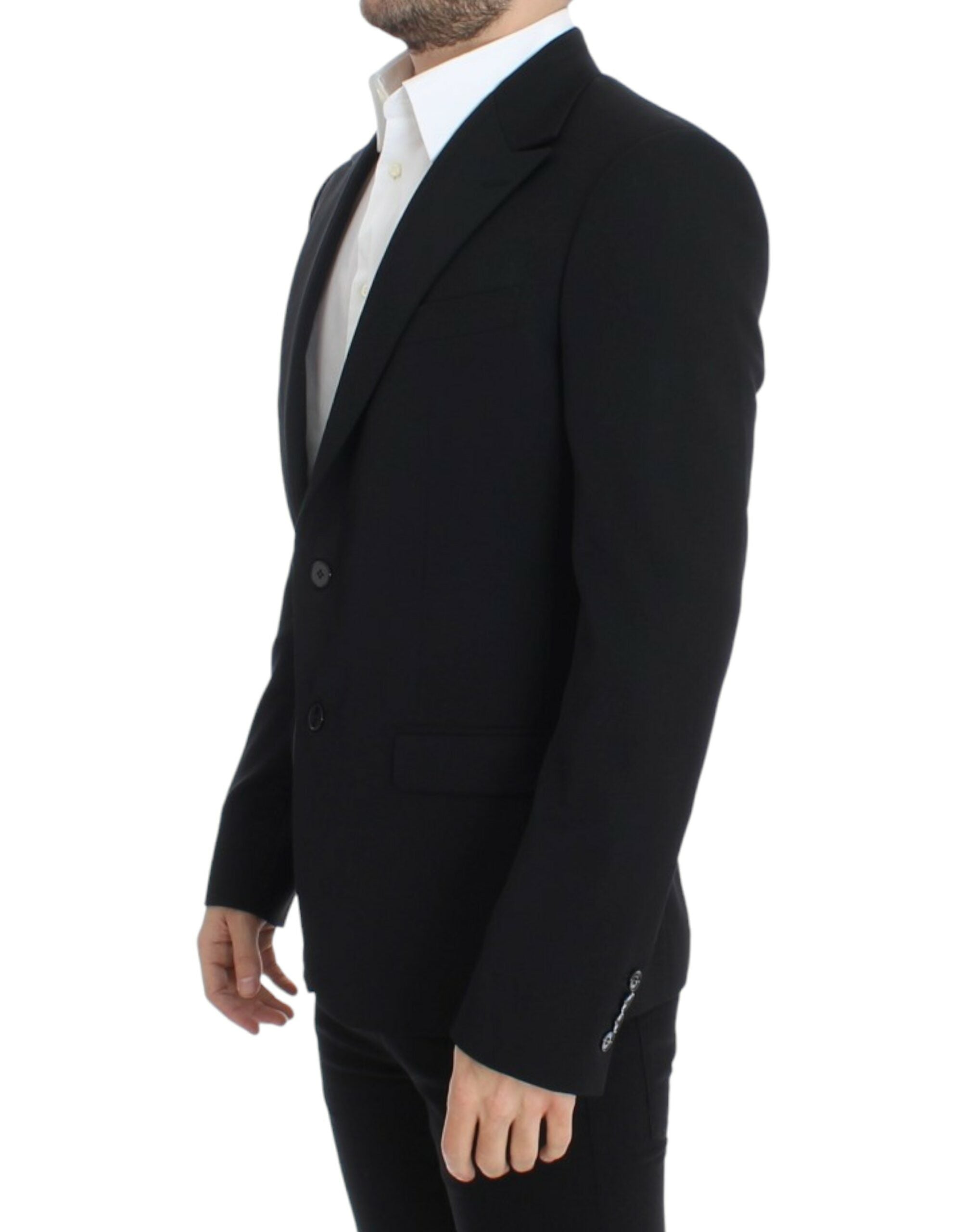 Dolce &amp; Gabbana Blazer élégant en laine noire coupe slim