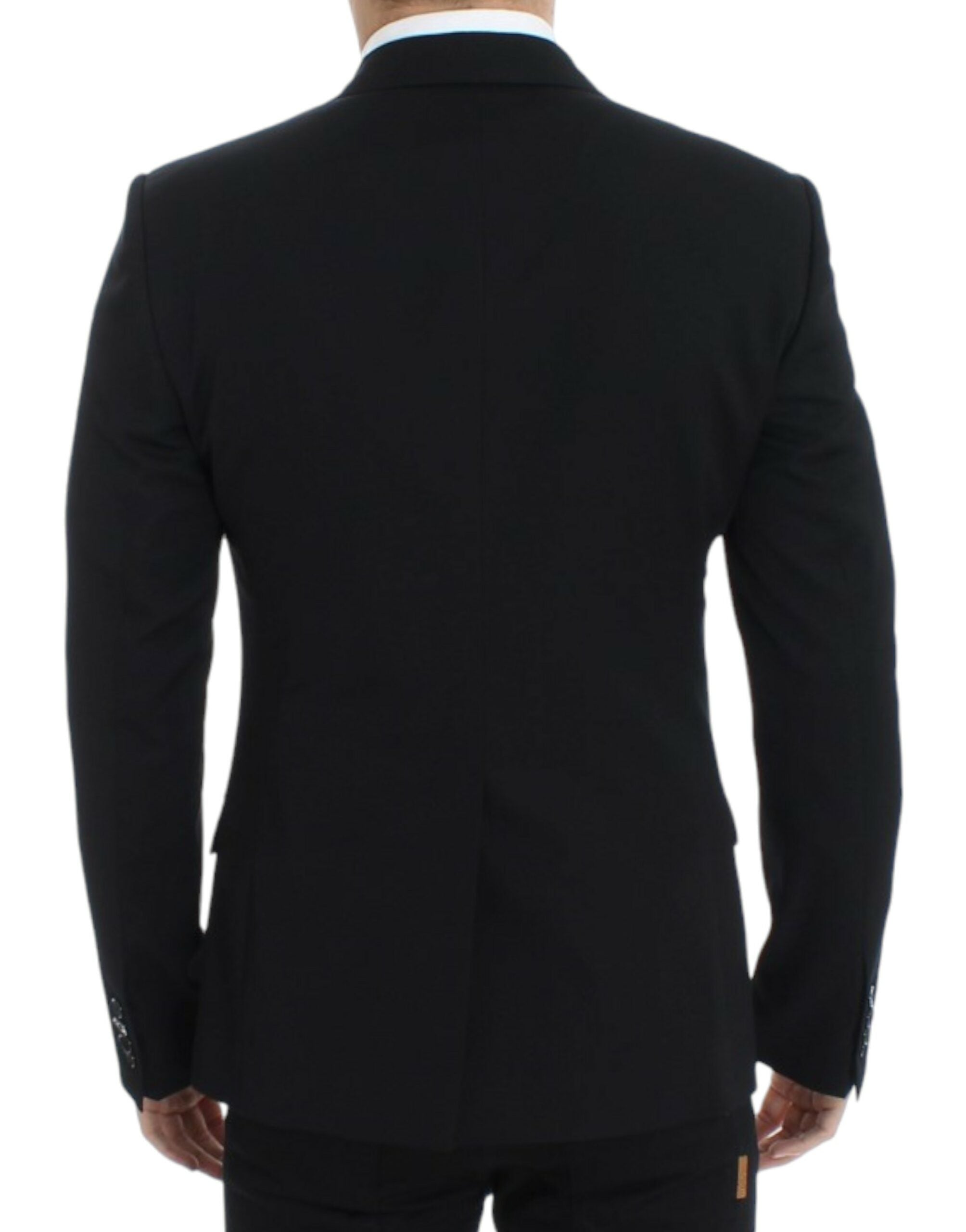 Dolce &amp; Gabbana Blazer élégant en laine noire coupe slim