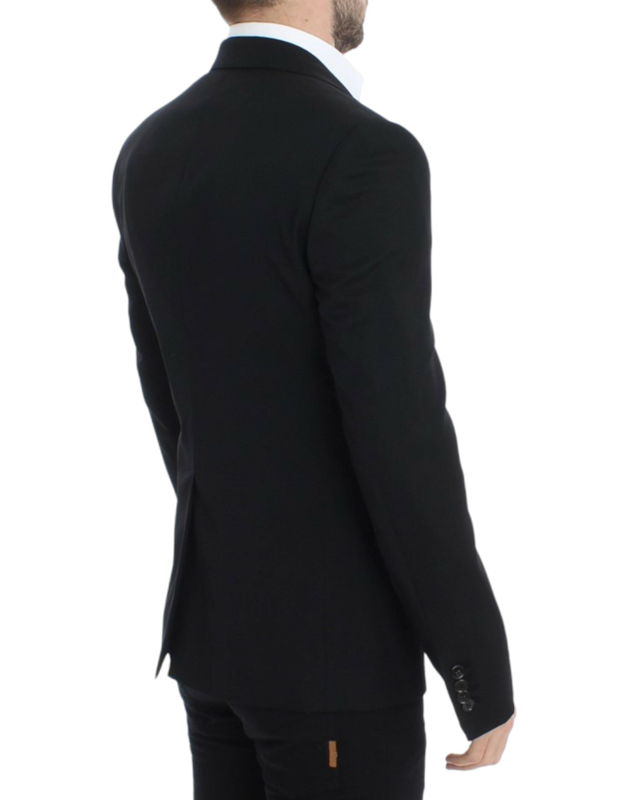 Dolce &amp; Gabbana Blazer élégant en laine noire coupe slim