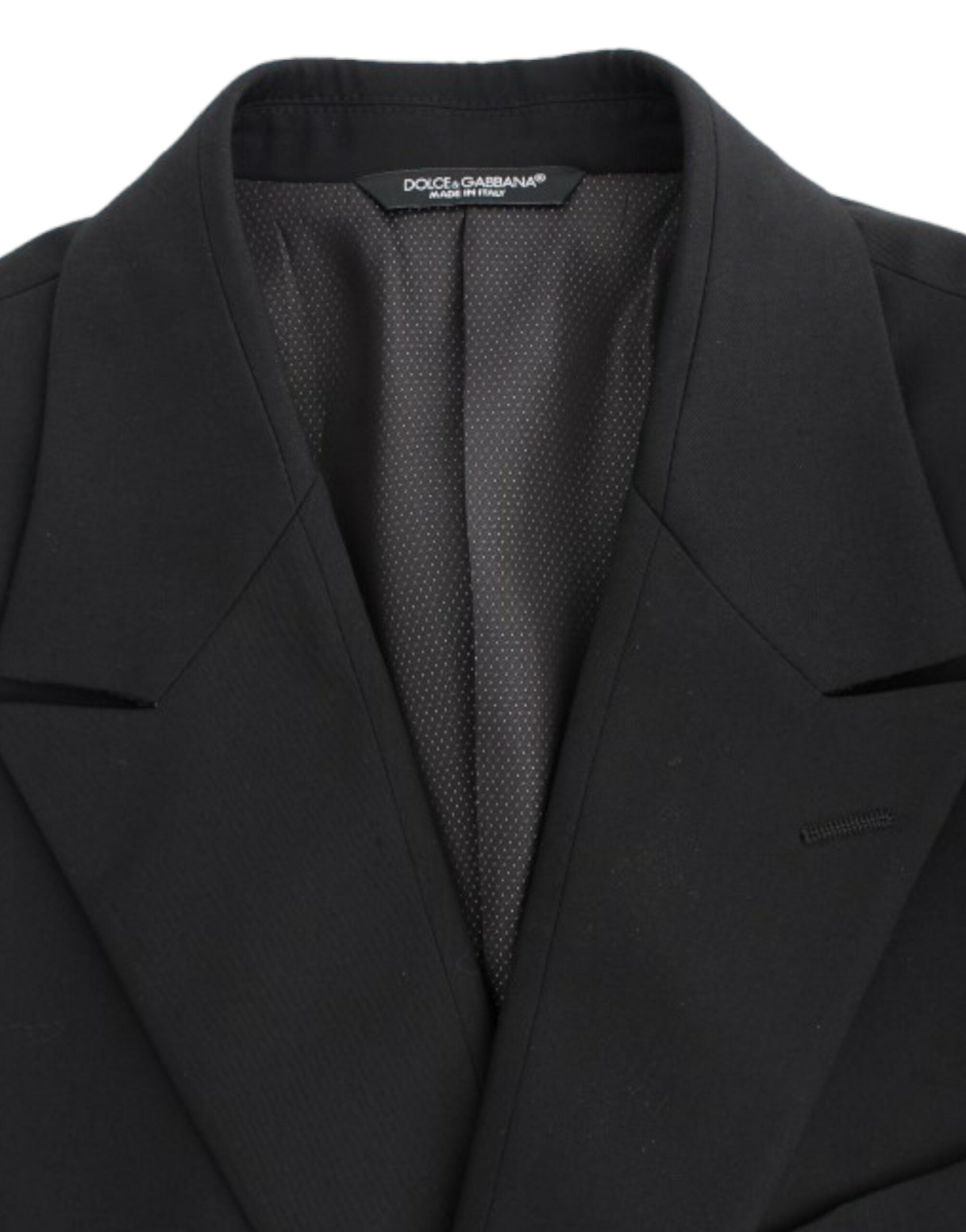 Dolce &amp; Gabbana Blazer élégant en laine noire coupe slim