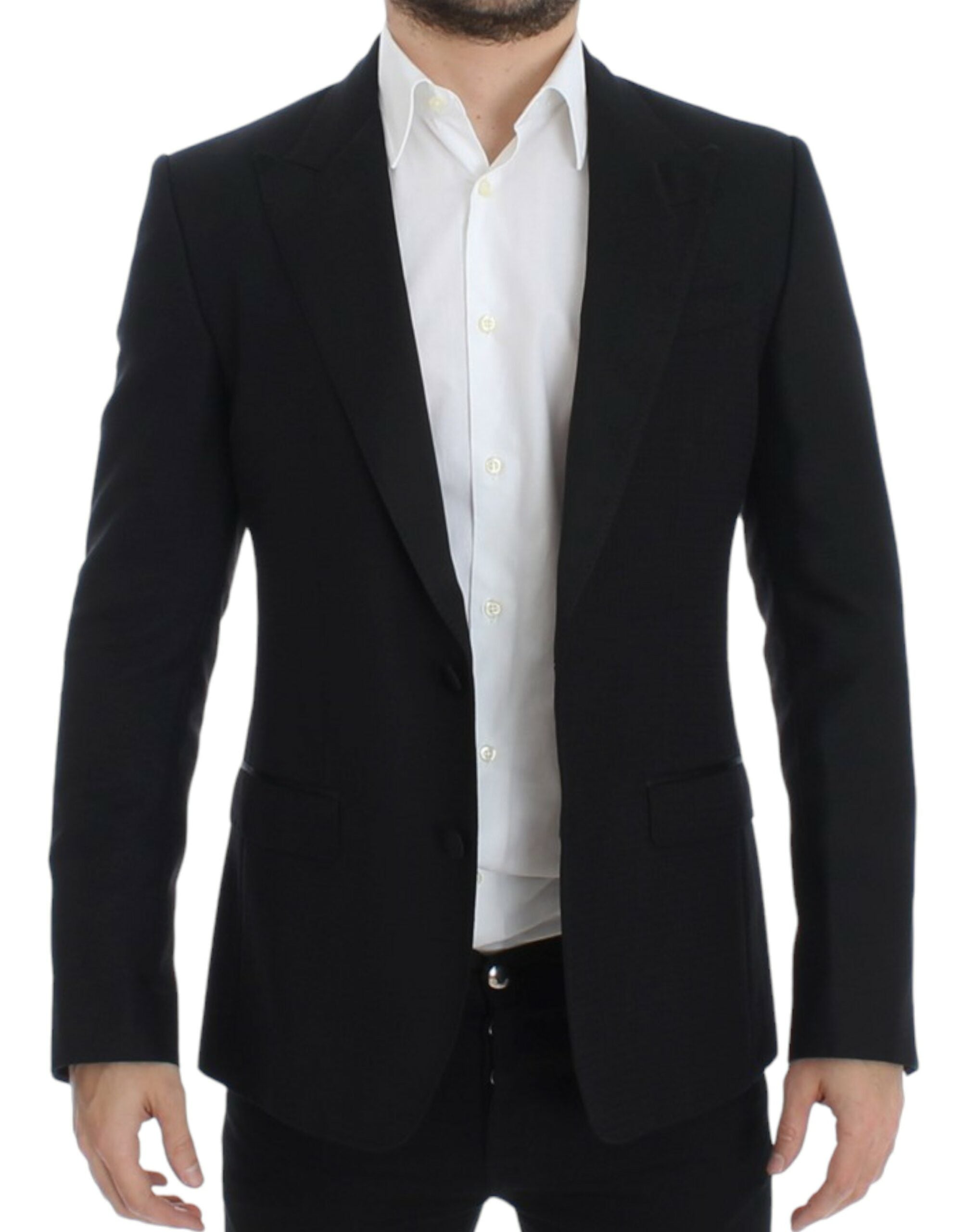 Dolce &amp; Gabbana Blazer Sicilia élégant en soie mélangée noire