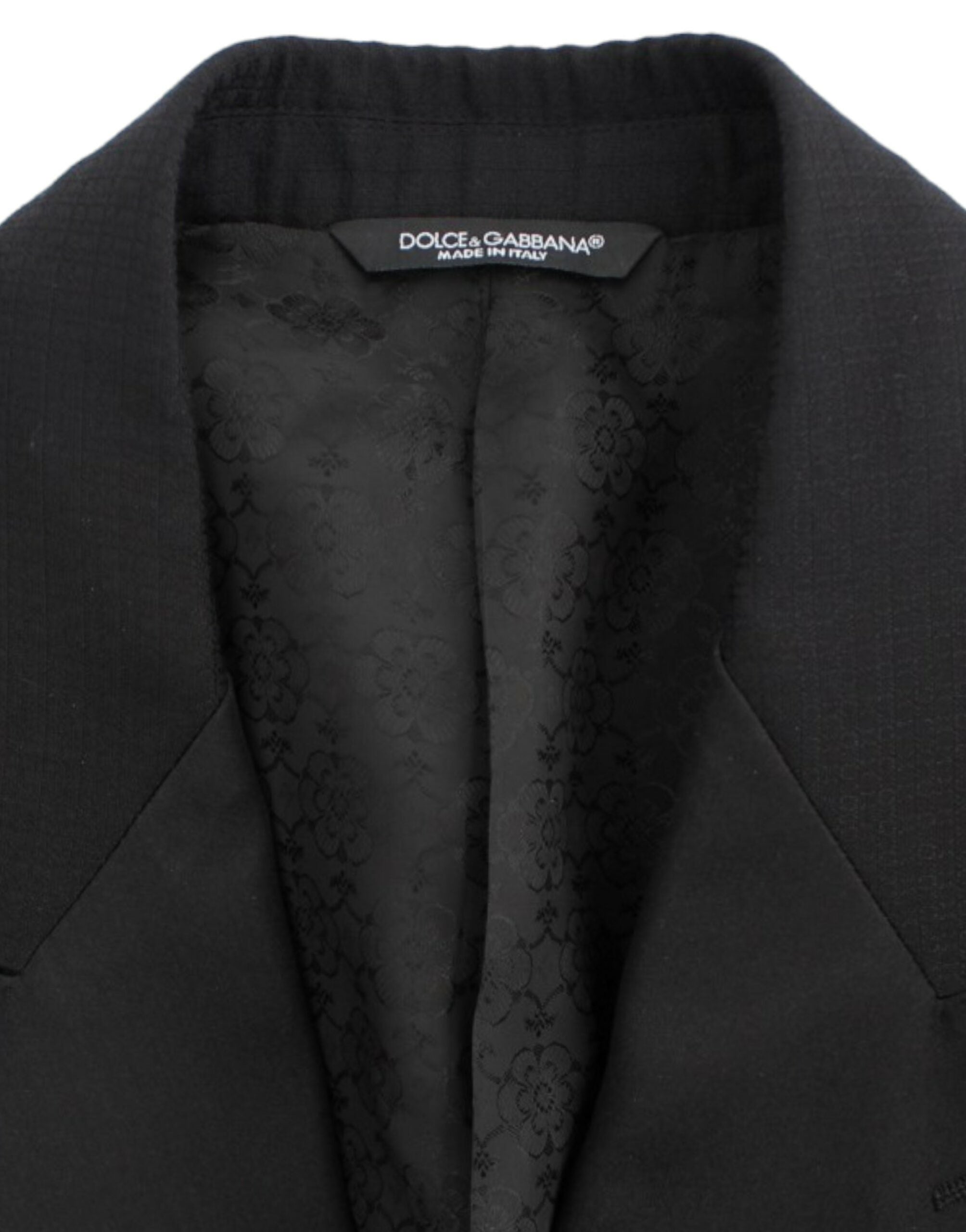 Dolce &amp; Gabbana Blazer Sicilia élégant en soie mélangée noire