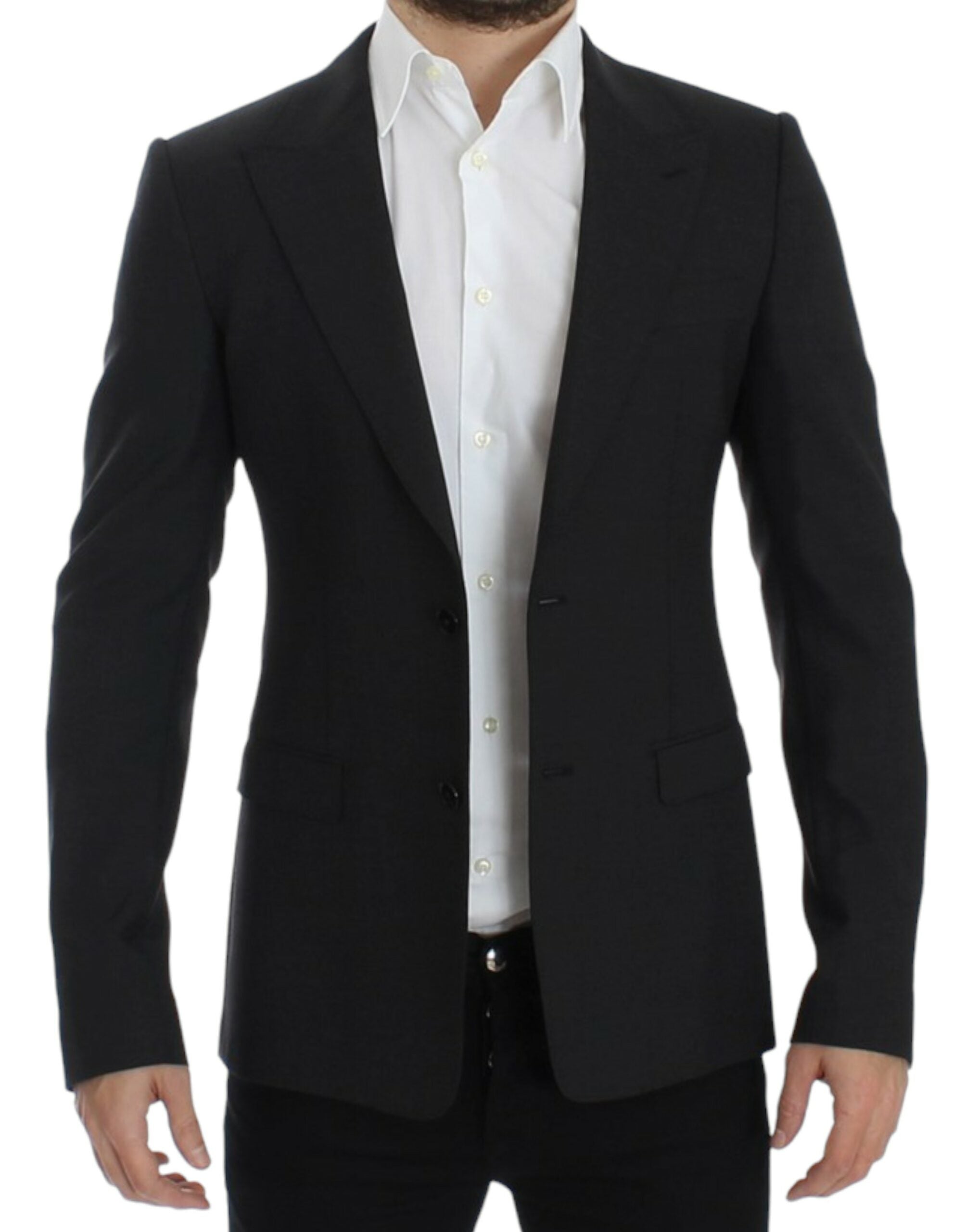 Dolce &amp; Gabbana Blazer slim en laine gris élégant