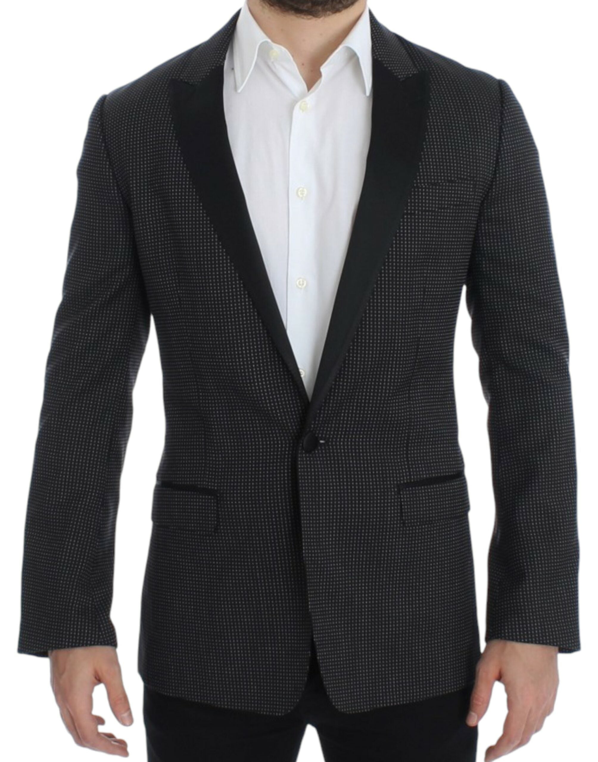 Dolce &amp; Gabbana Blazer coupe slim à pois noir élégant