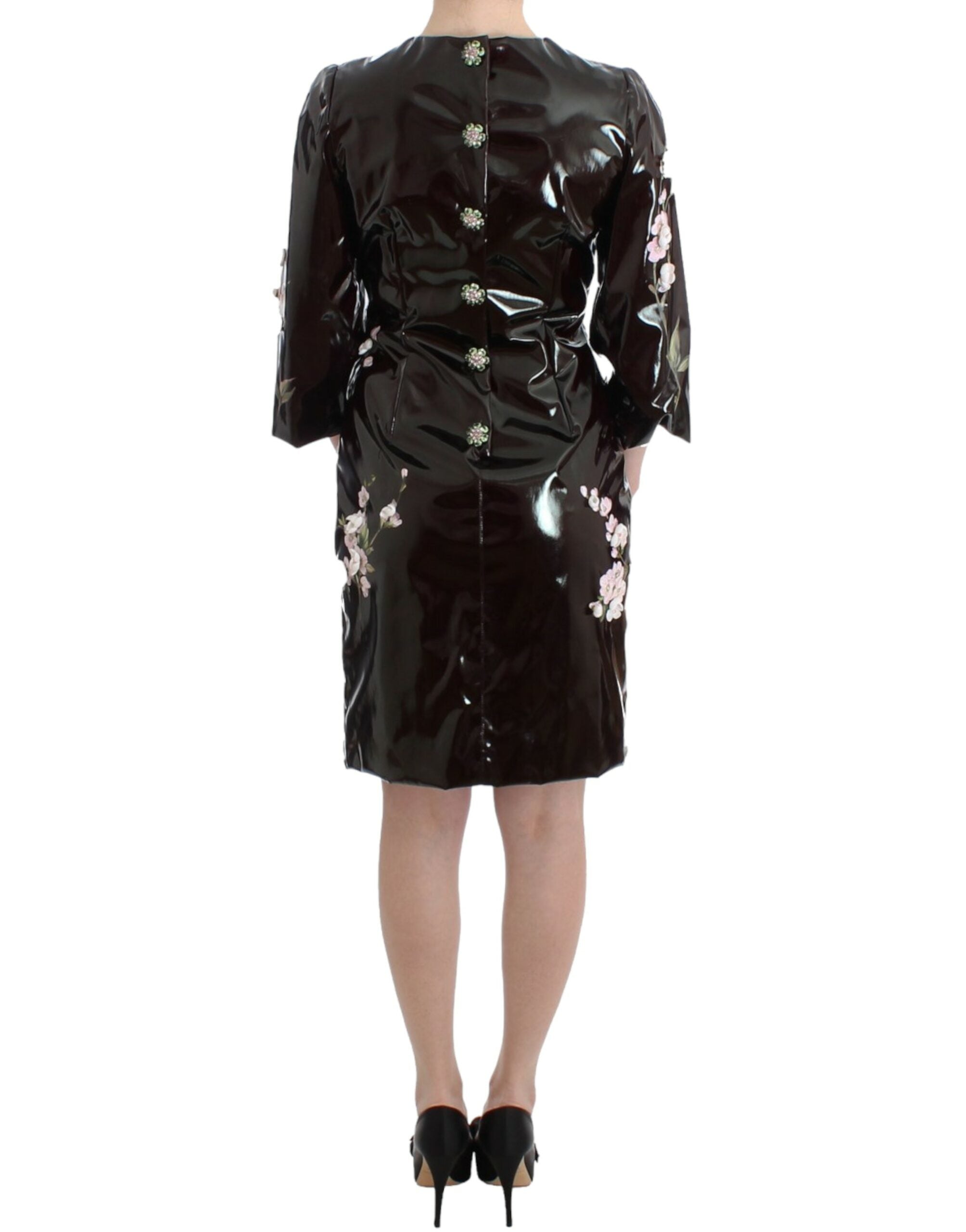 Dolce & Gabbana Elegant Floral Embellished Shift Dress