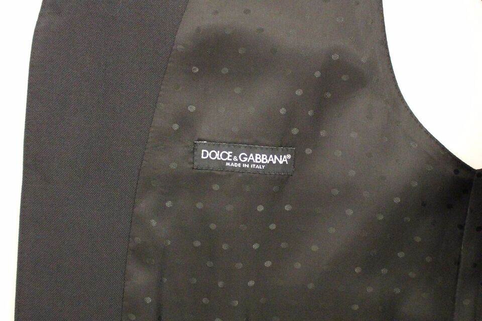 Dolce &amp; Gabbana Gilet élégant en laine et soie noire