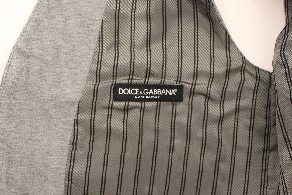 Dolce &amp; Gabbana Gilet élégant en coton stretch gris