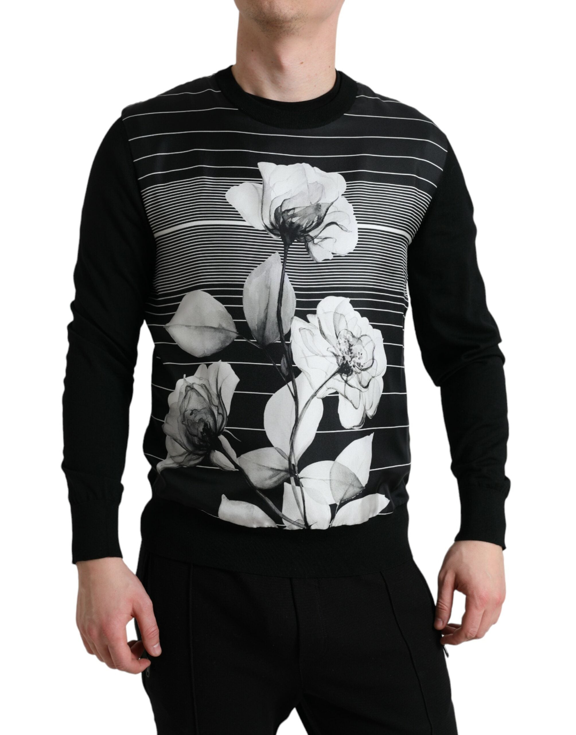 Dolce &amp; Gabbana Pull élégant à col rond et imprimé floral