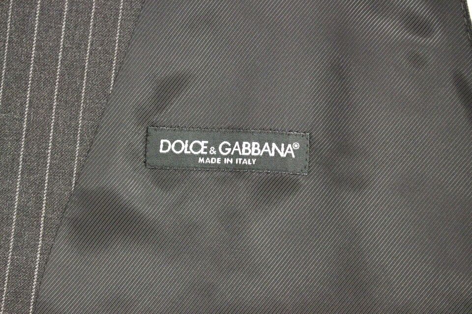 Dolce &amp; Gabbana Gilet élégant en laine à rayures grises