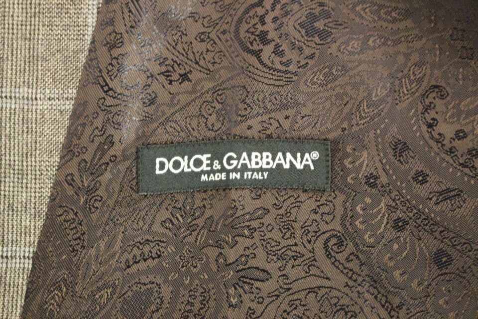 Dolce &amp; Gabbana Gilet élégant en laine à carreaux marron