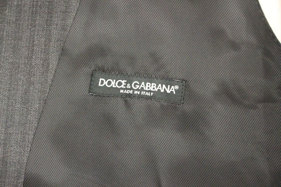 Dolce &amp; Gabbana Gilet élégant en laine à rayures grises