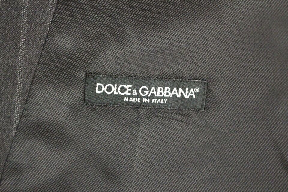 Dolce &amp; Gabbana Gilet élégant en laine à rayures grises