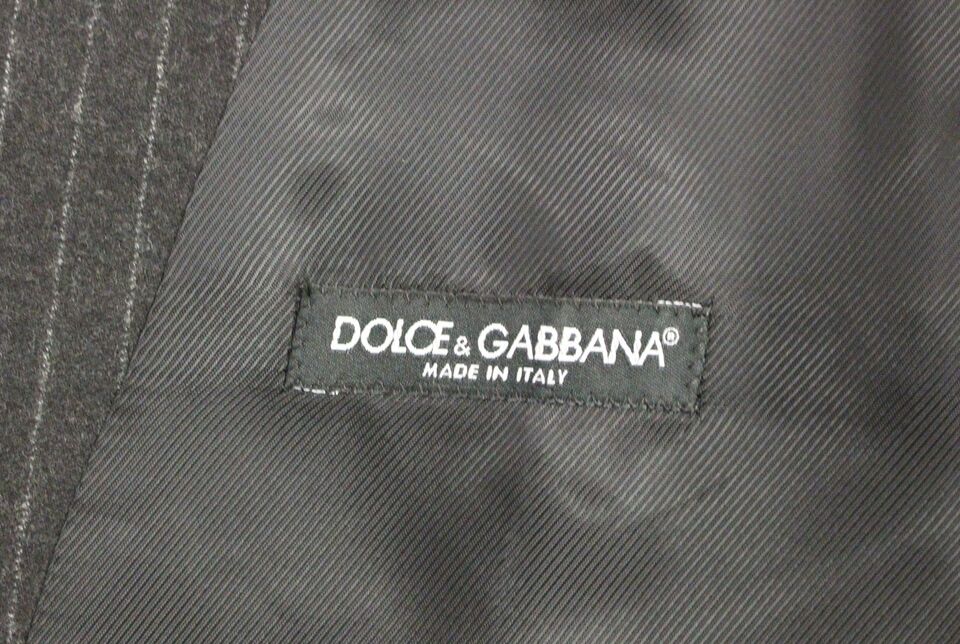 Dolce &amp; Gabbana Gilet élégant en laine à rayures grises