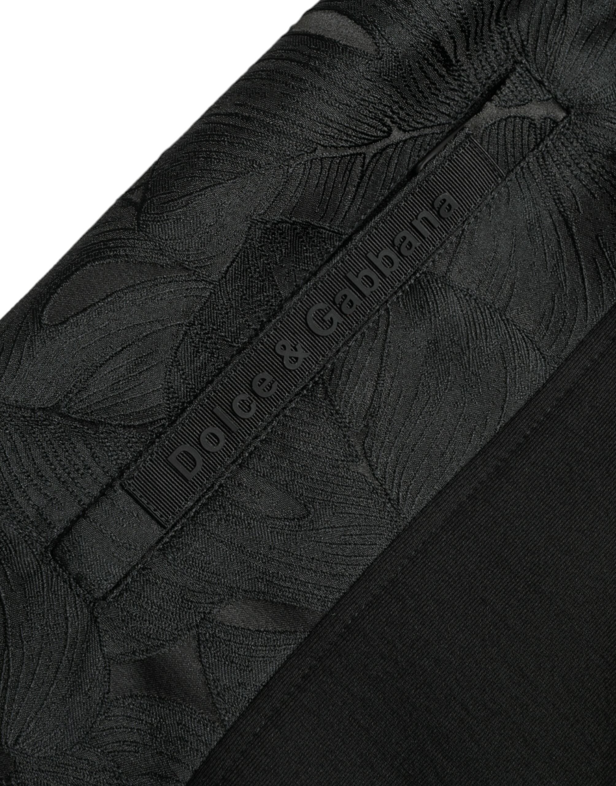 Dolce &amp; Gabbana Pantalon de jogging léopard noir élégant