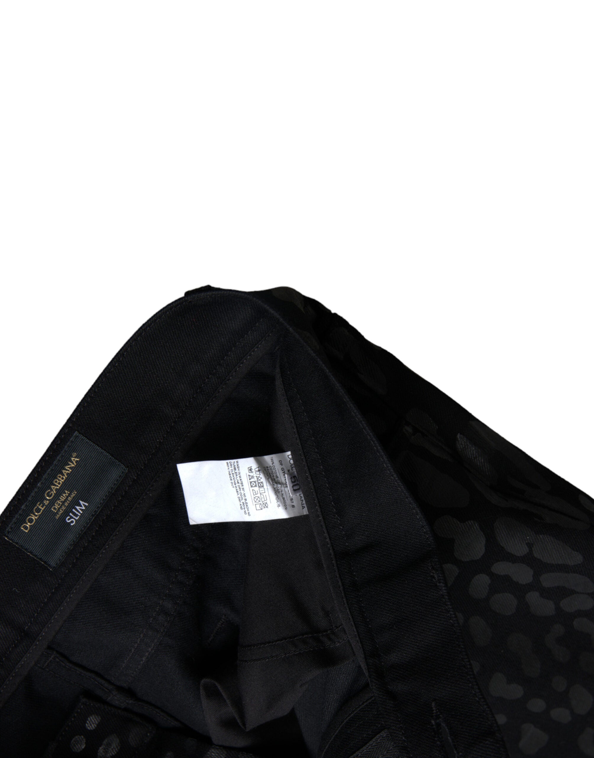 Dolce &amp; Gabbana Jeans noir à motifs coupe slim exquise