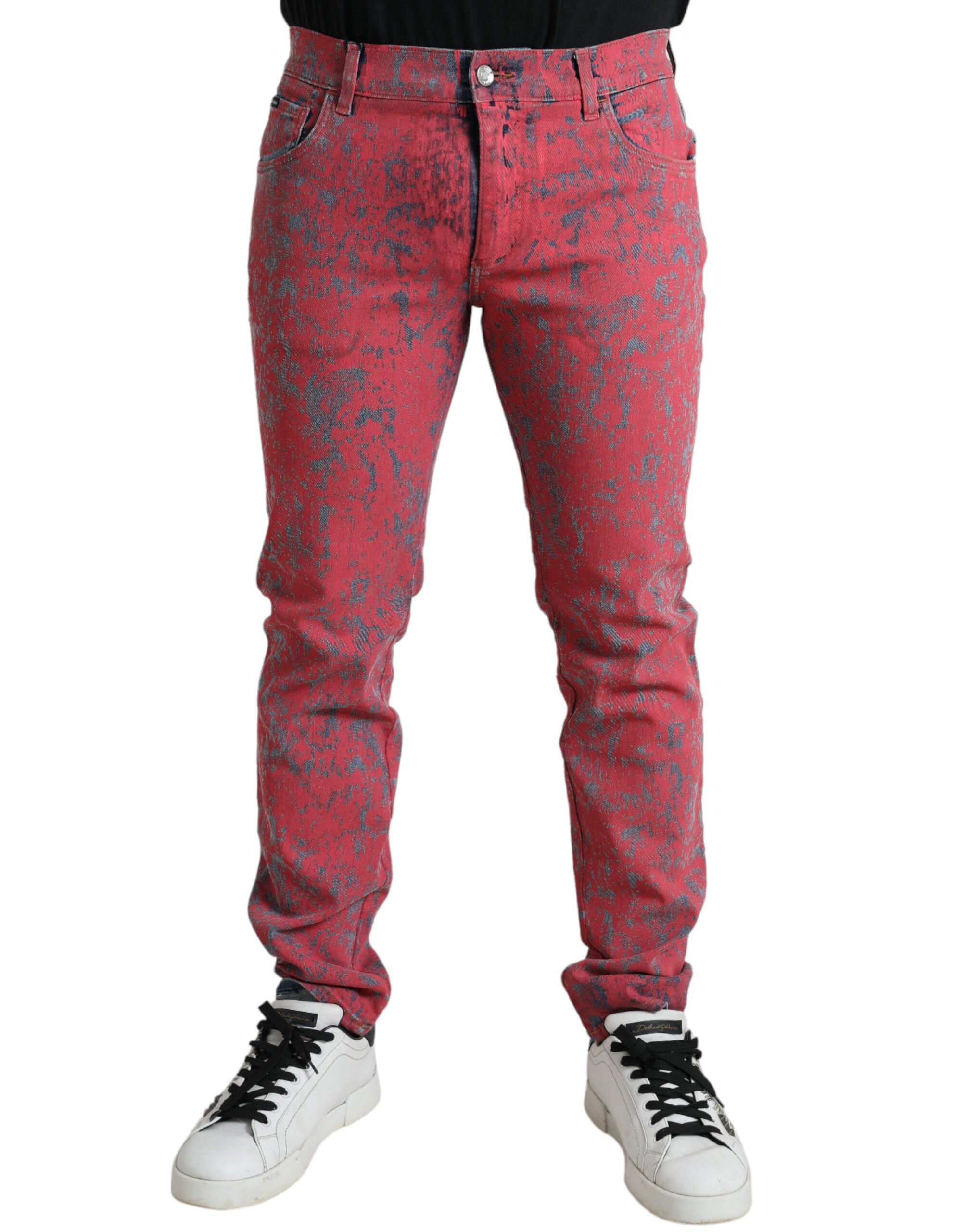 Dolce &amp; Gabbana Jean skinny rouge tie-dye