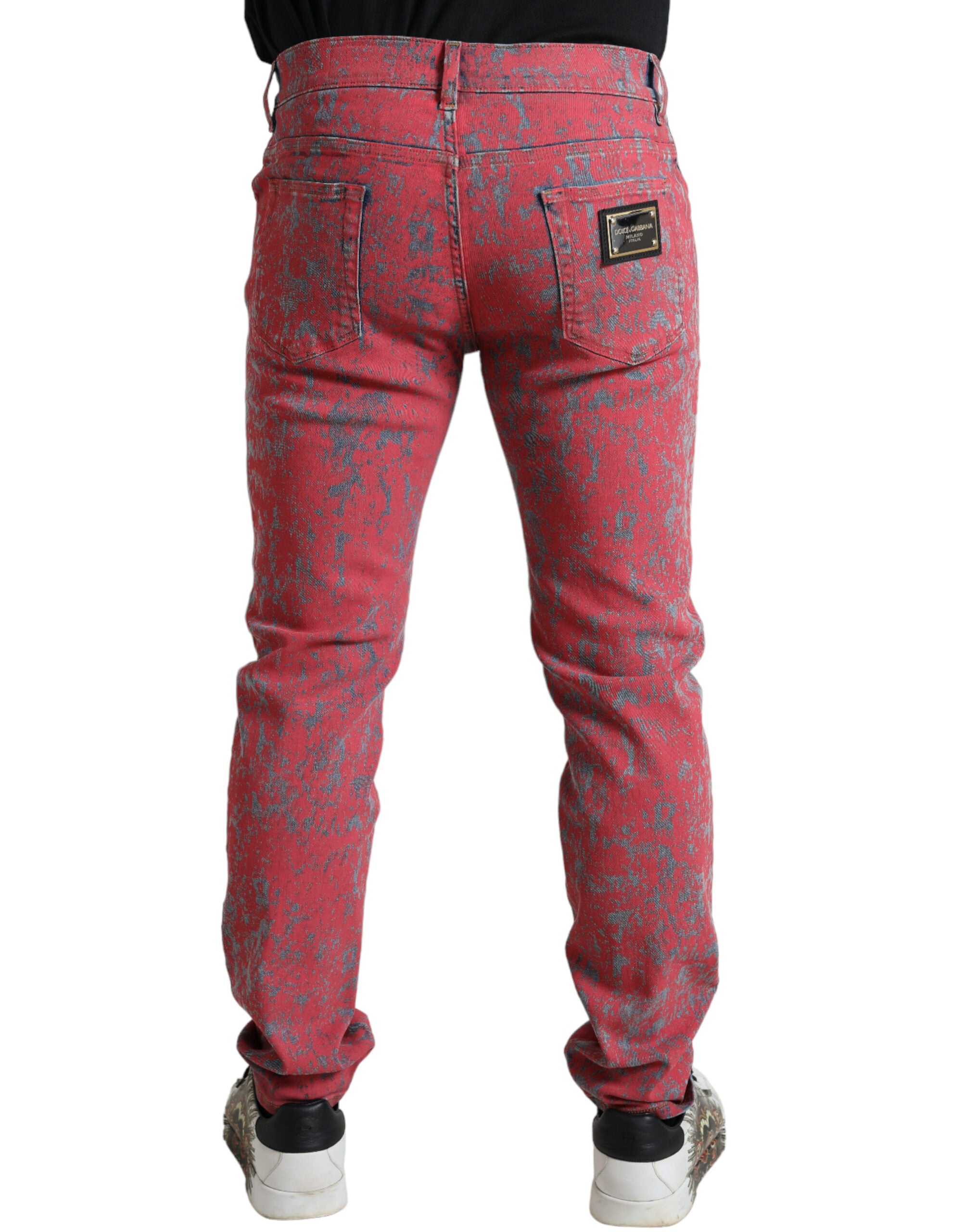 Dolce &amp; Gabbana Jean skinny rouge tie-dye