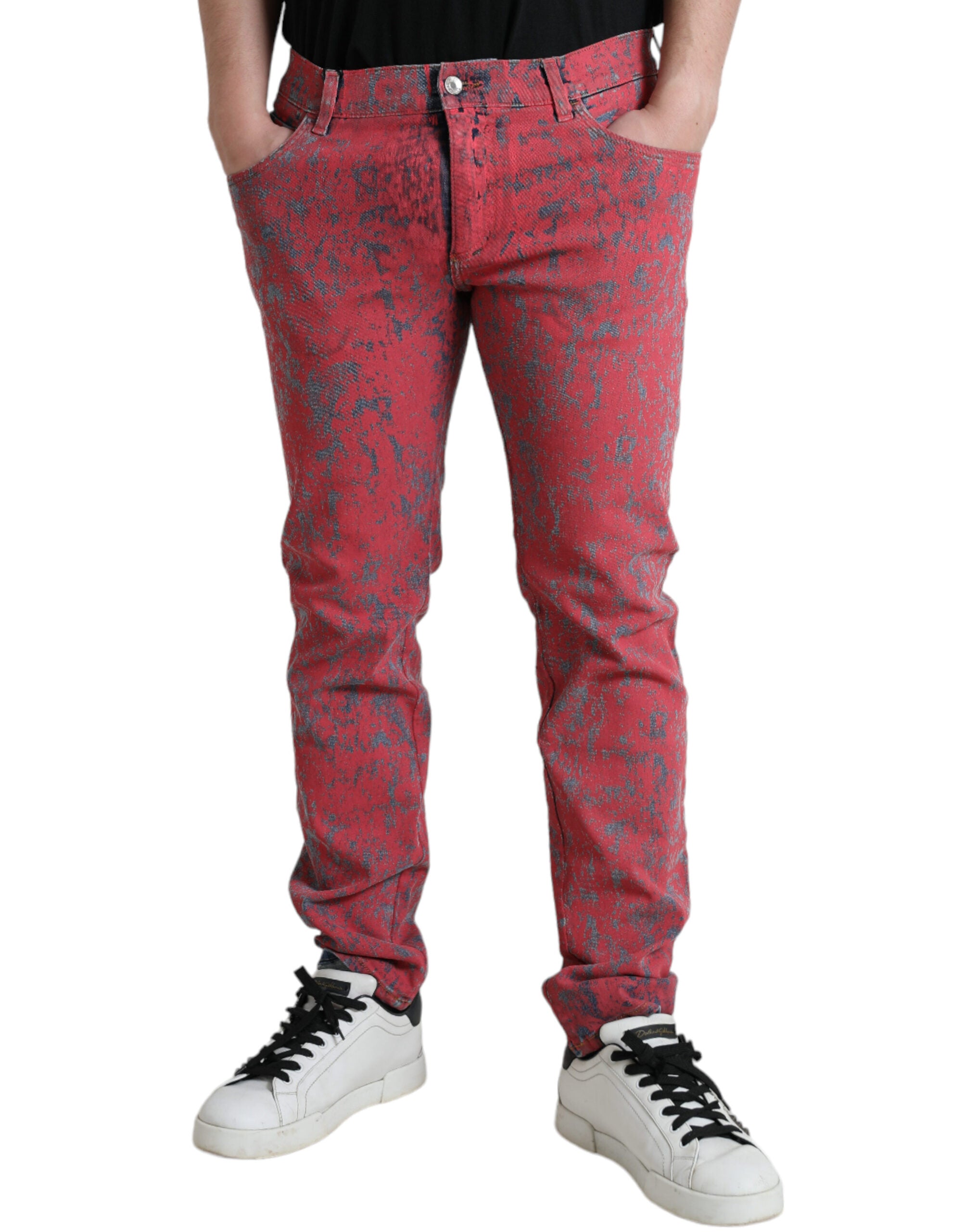 Dolce &amp; Gabbana Jean skinny rouge tie-dye