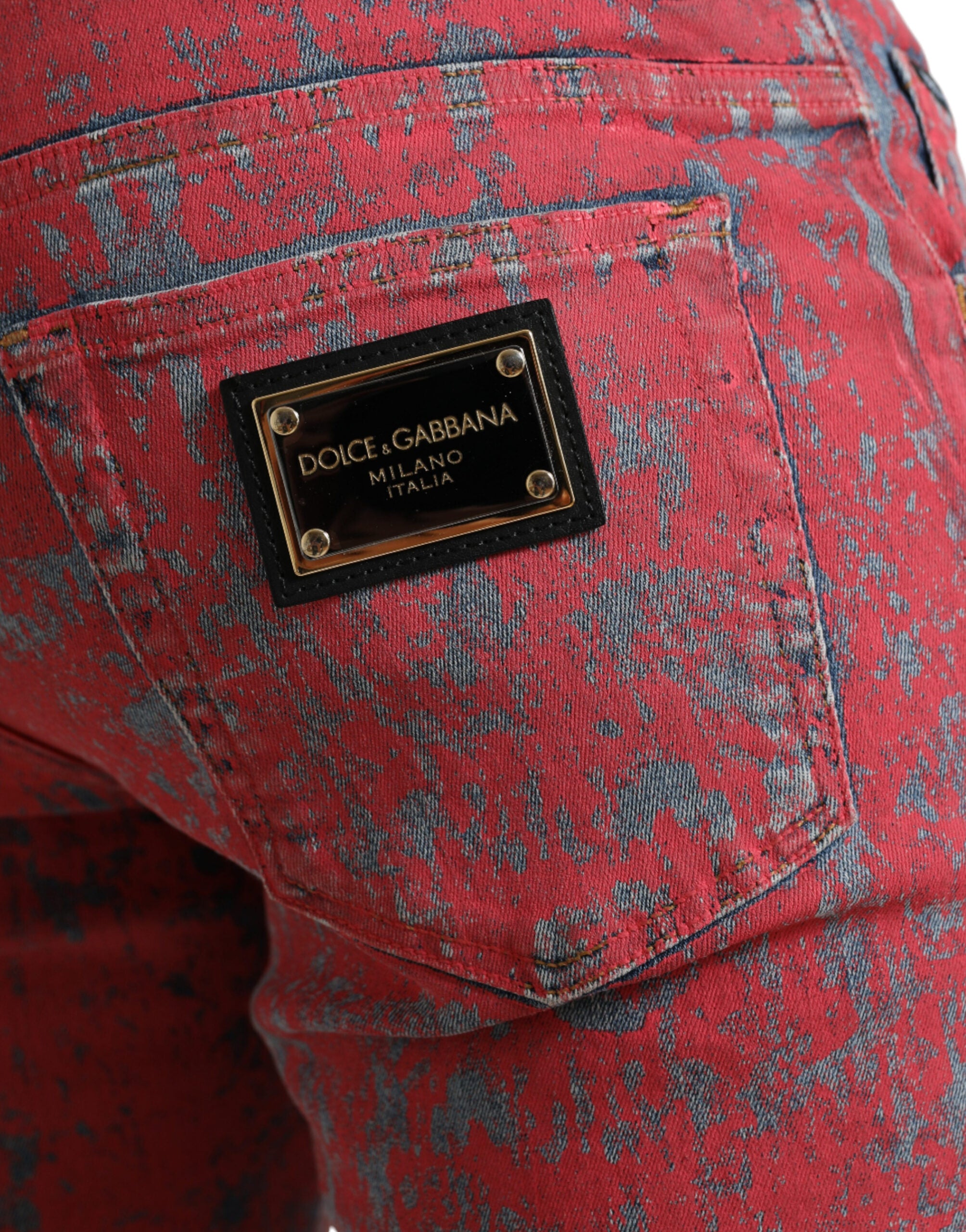 Dolce &amp; Gabbana Jean skinny rouge tie-dye