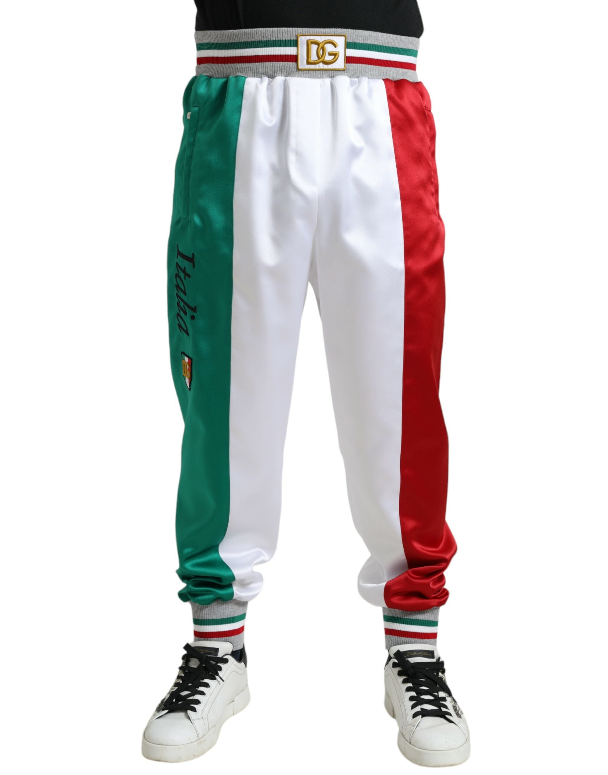 Dolce & Gabbana Pantalon de jogging slim à patch italien multicolore