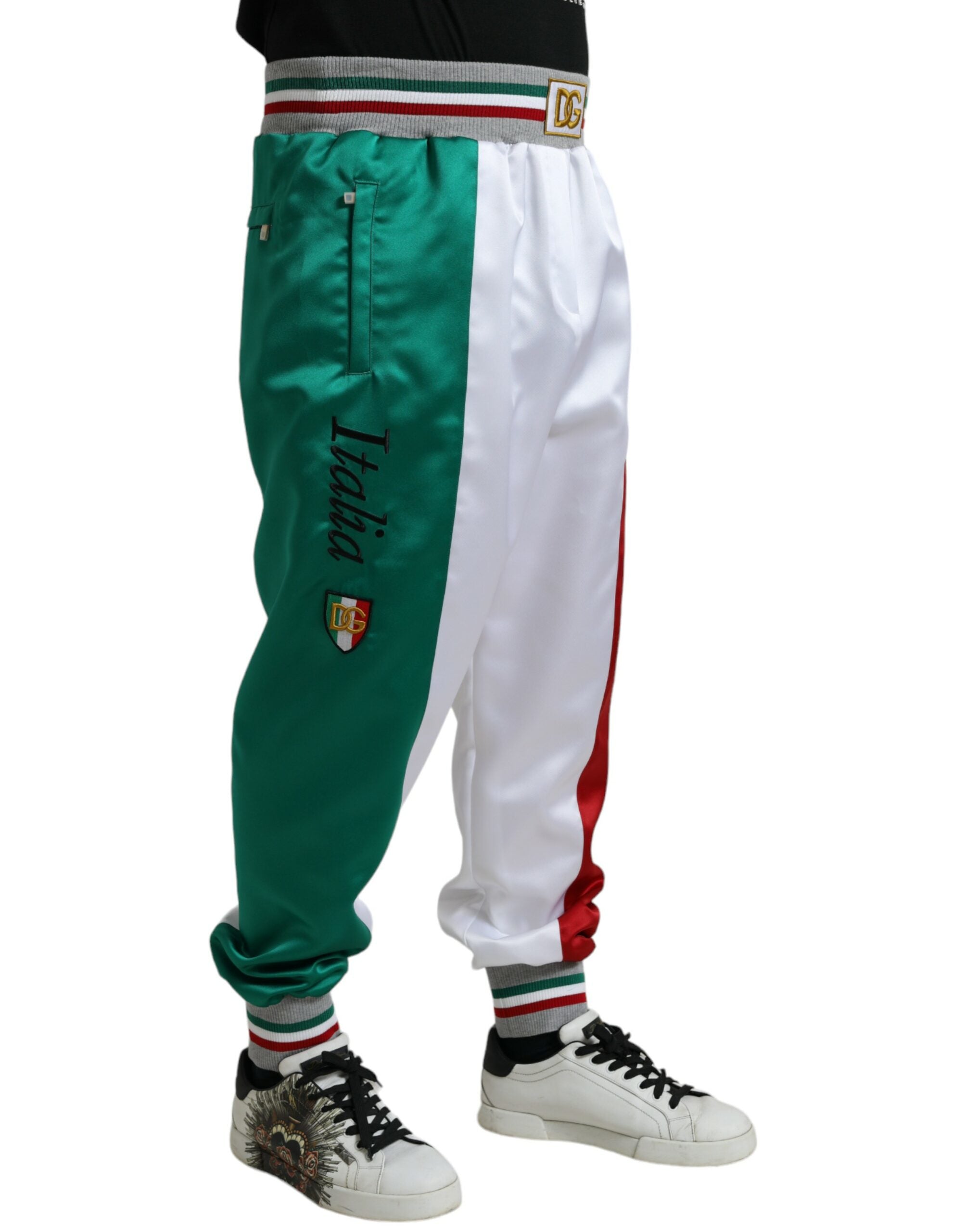 Dolce & Gabbana Pantalon de jogging slim à patch italien multicolore