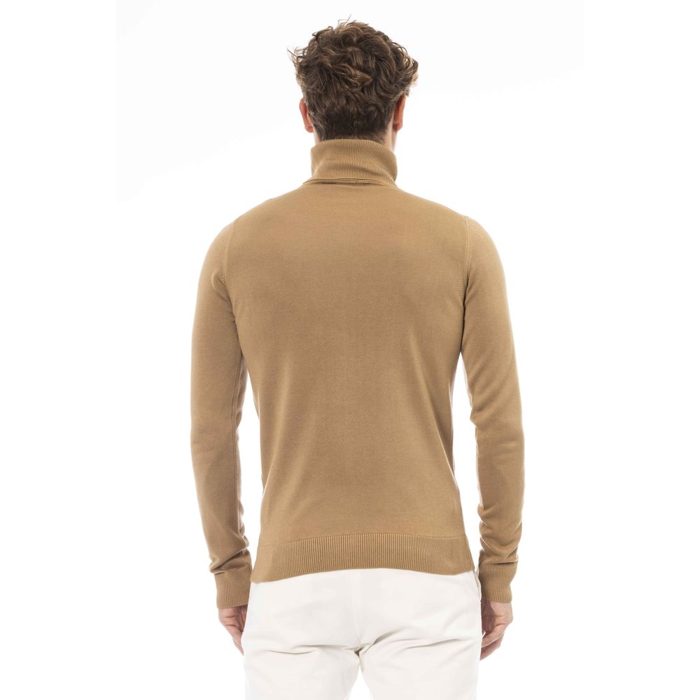 Pull à col roulé en modal et cachemire beige Baldinini Trend