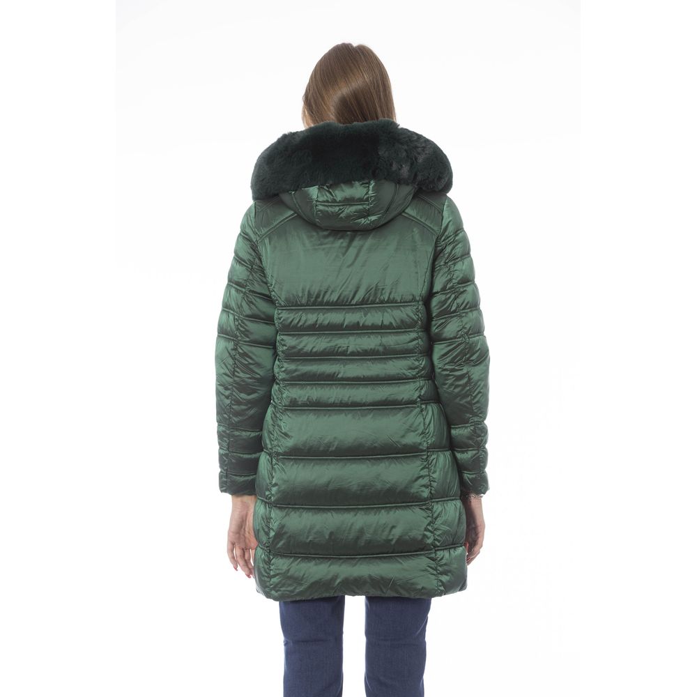 Baldinini Trend Chic Veste d'hiver longue en duvet vert