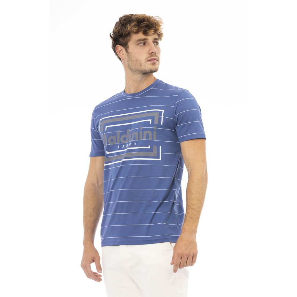 Baldinini Trend T-shirt élégant en coton bleu avec imprimé exclusif